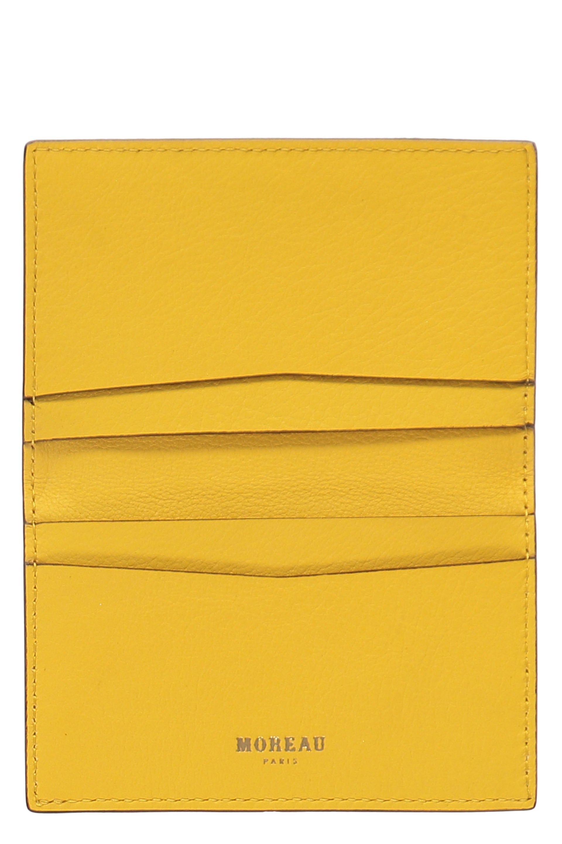 Logo detail leather card holder