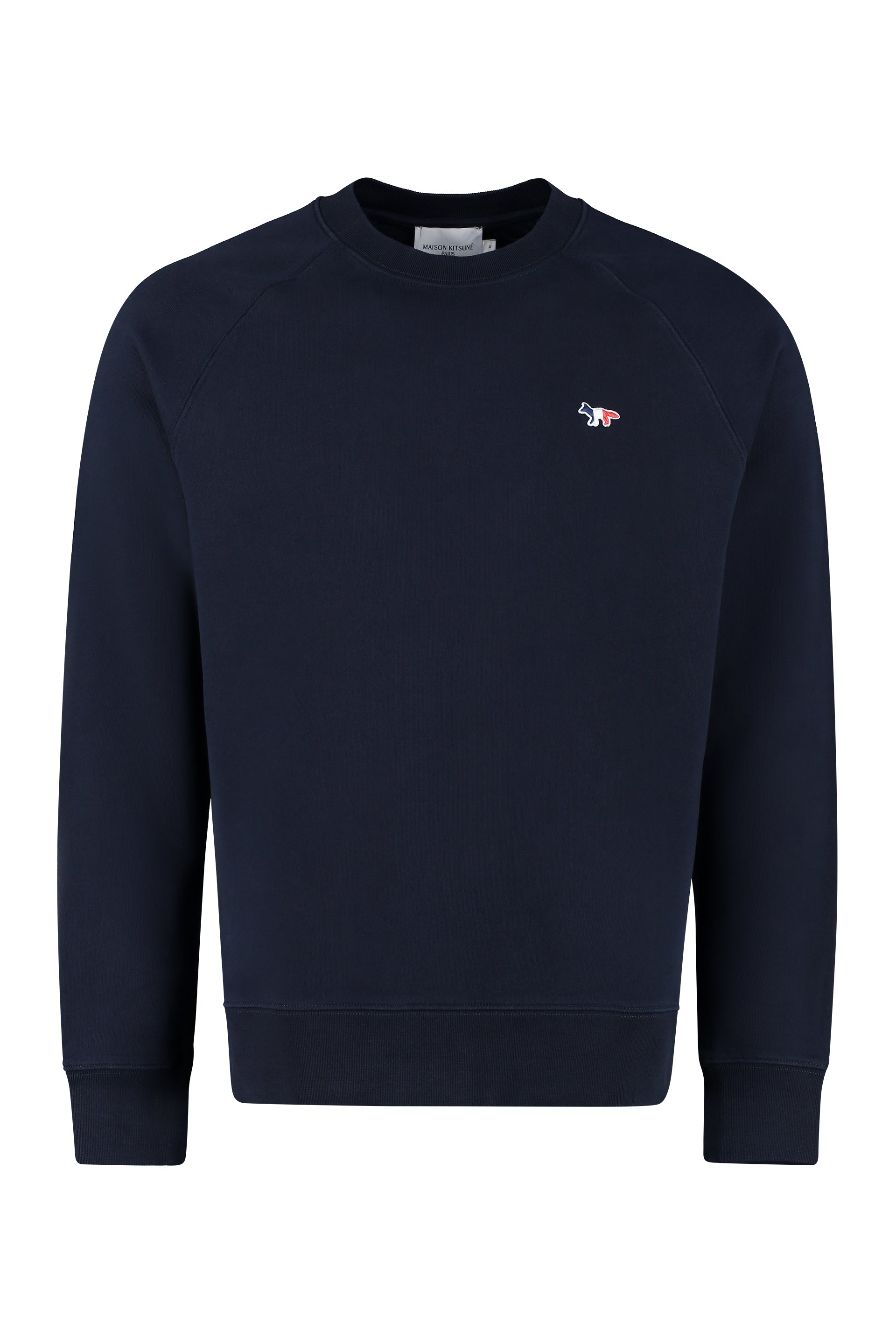 Cotton crew-neck sweatshirt with logo