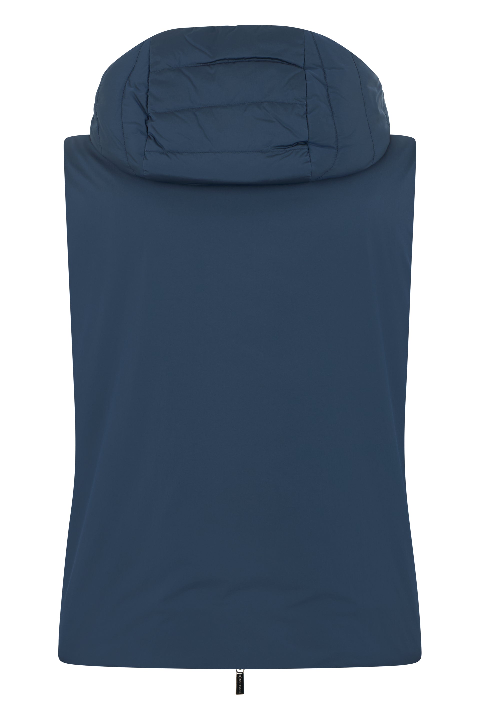 Blue vest with zipper and elegant hood