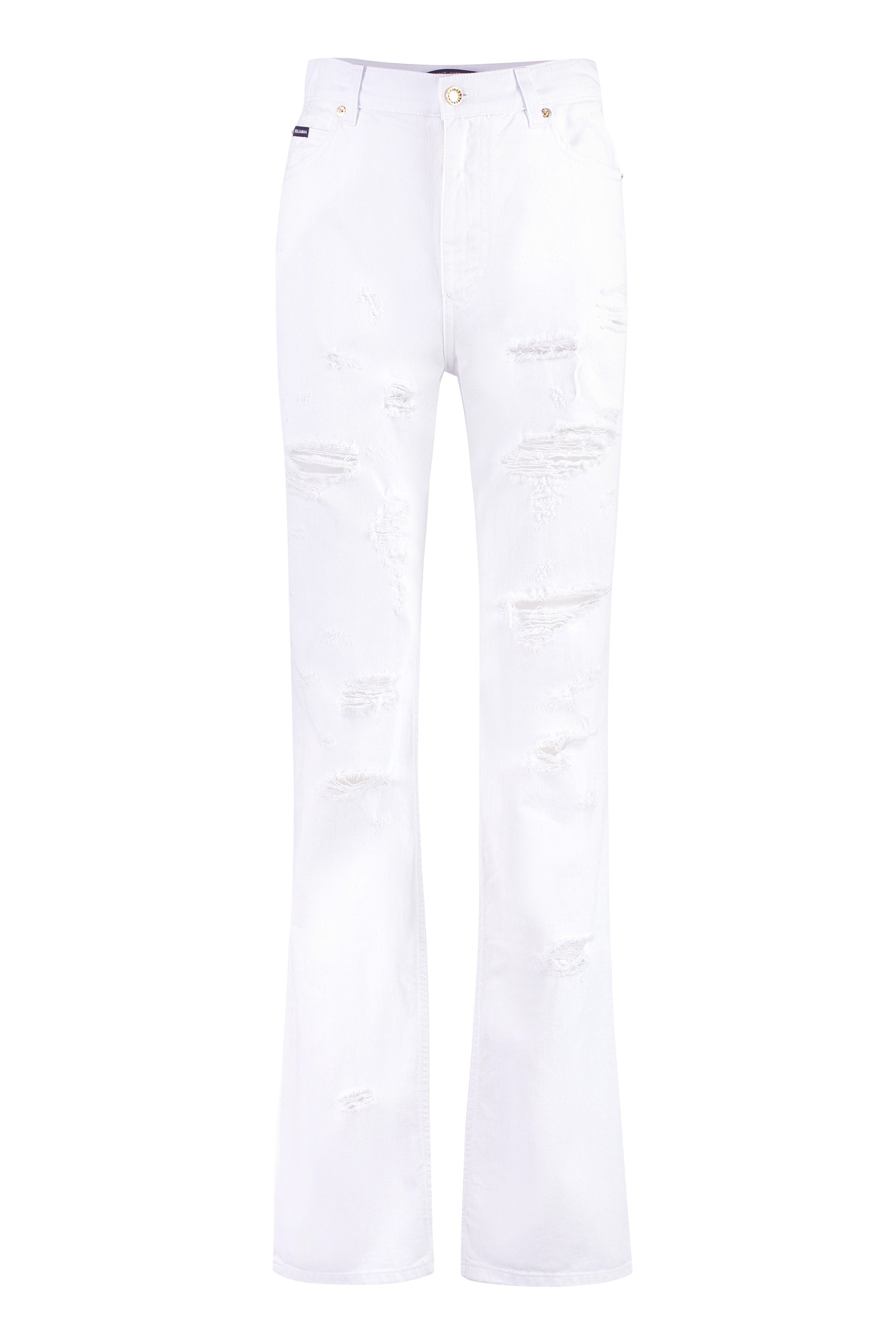 5-pocket straight-leg jeans