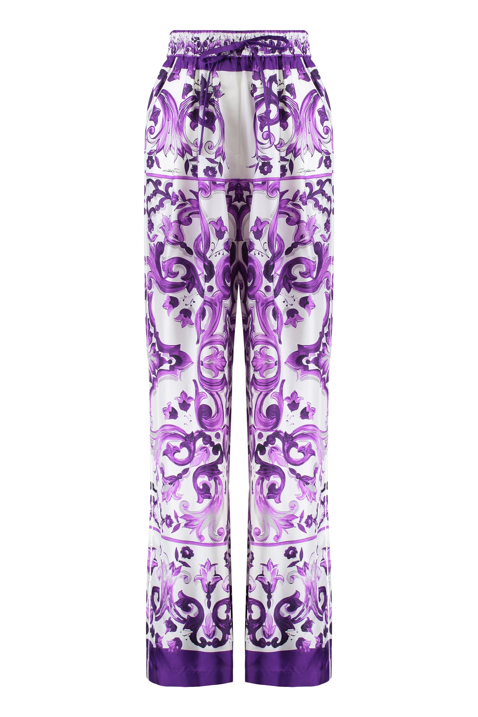 Printed twill trousers