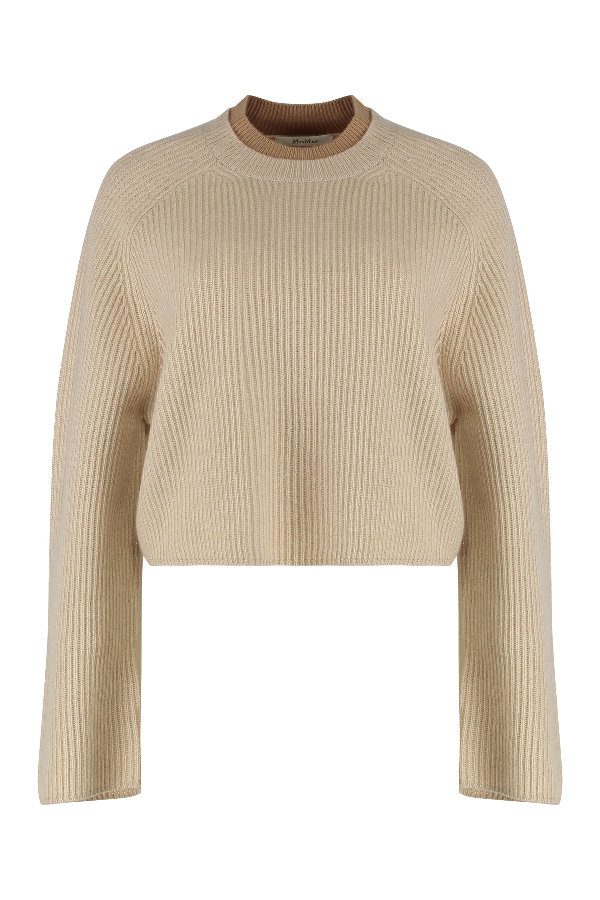 Wool and cashmere jersey with a ribbed knit