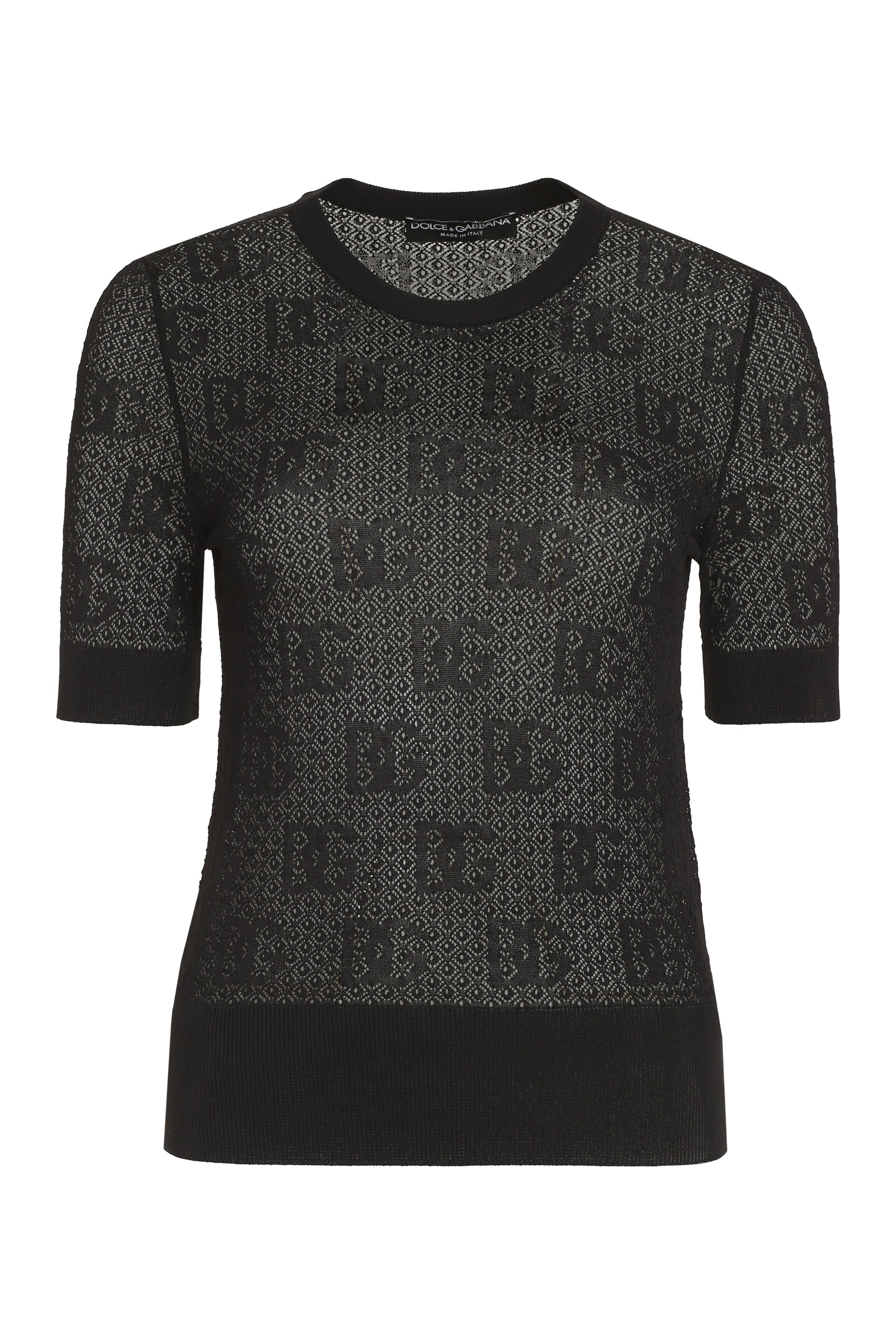 Jacquard knit t-shirt