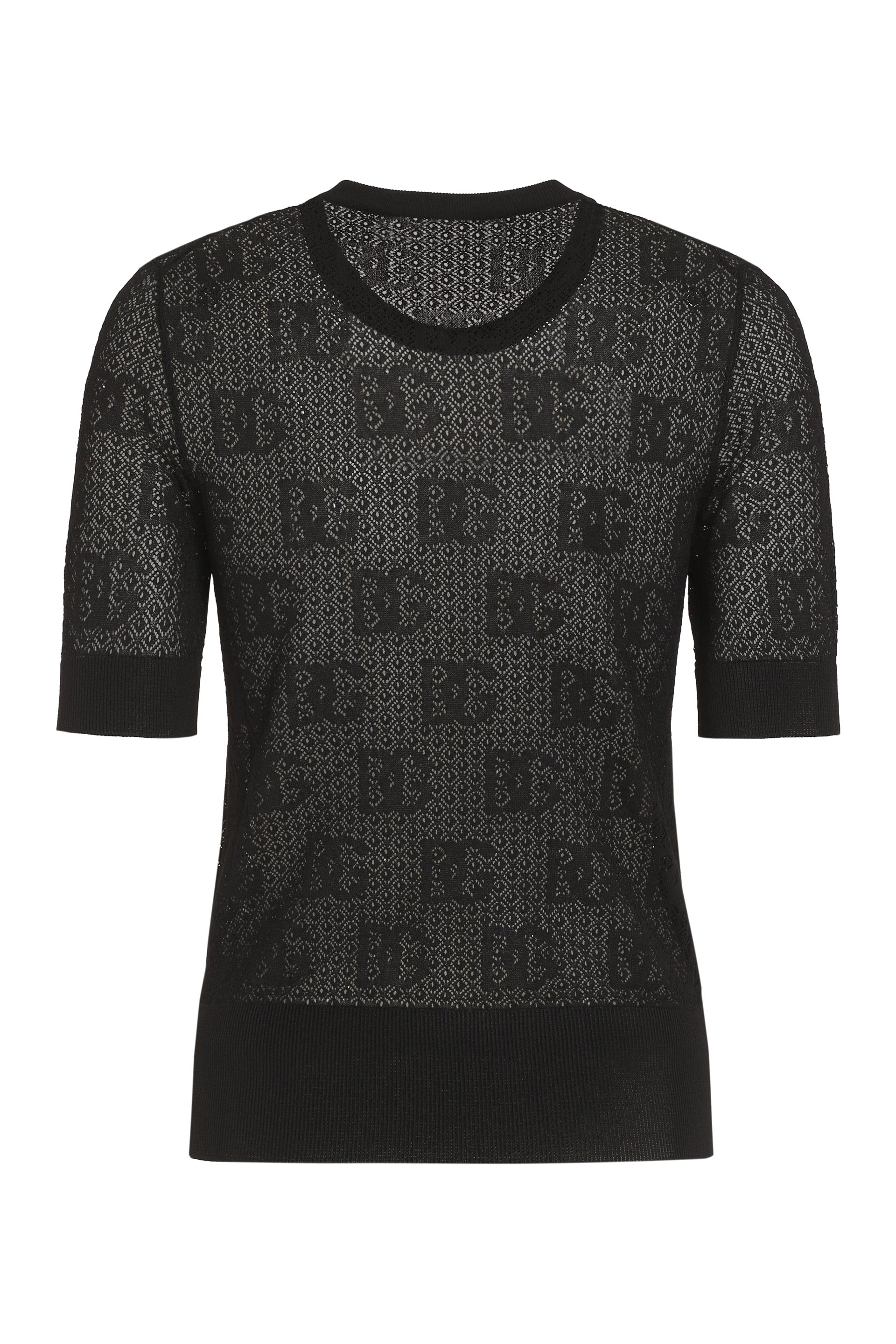 Jacquard knit t-shirt