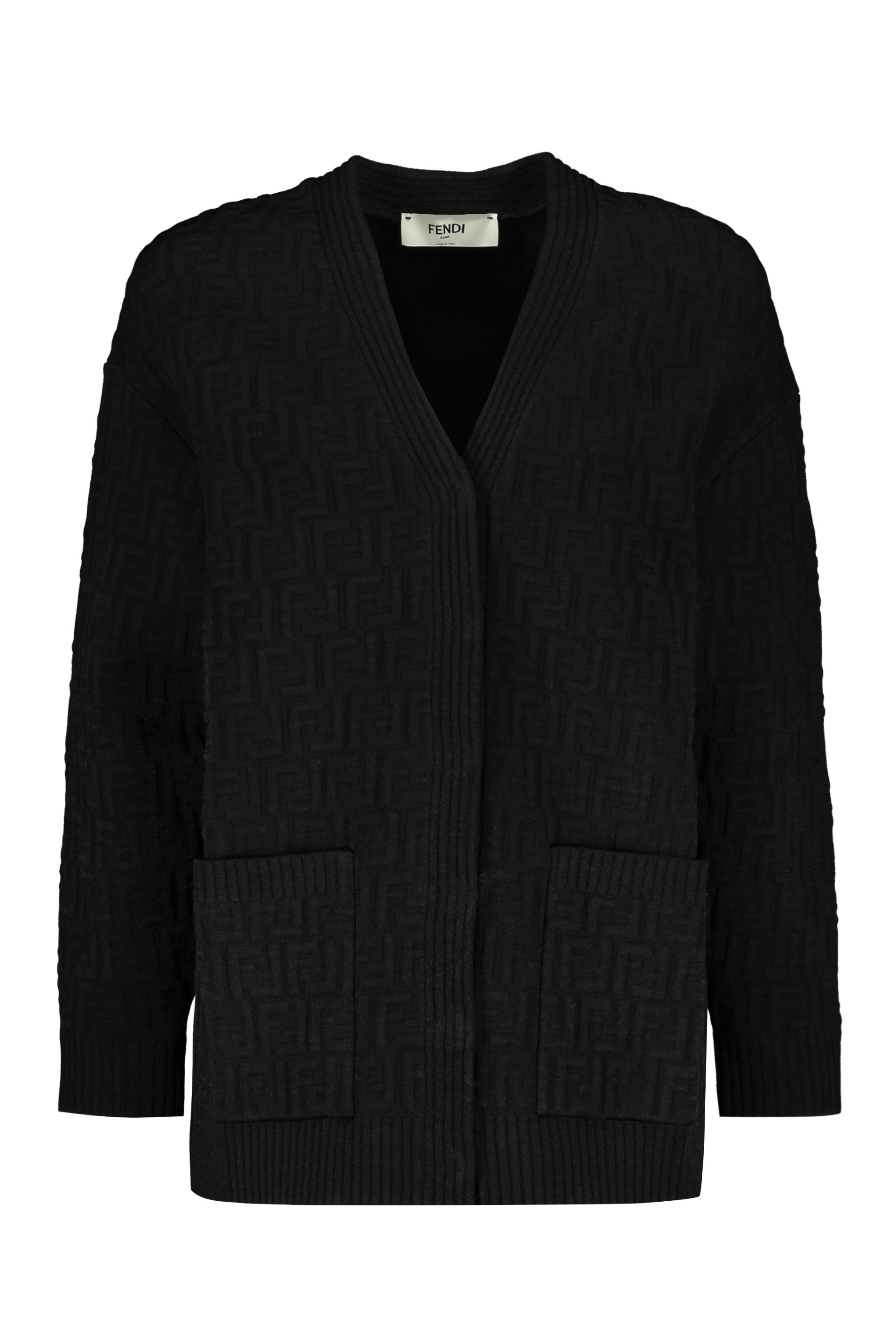 Jacquard knit cardigan