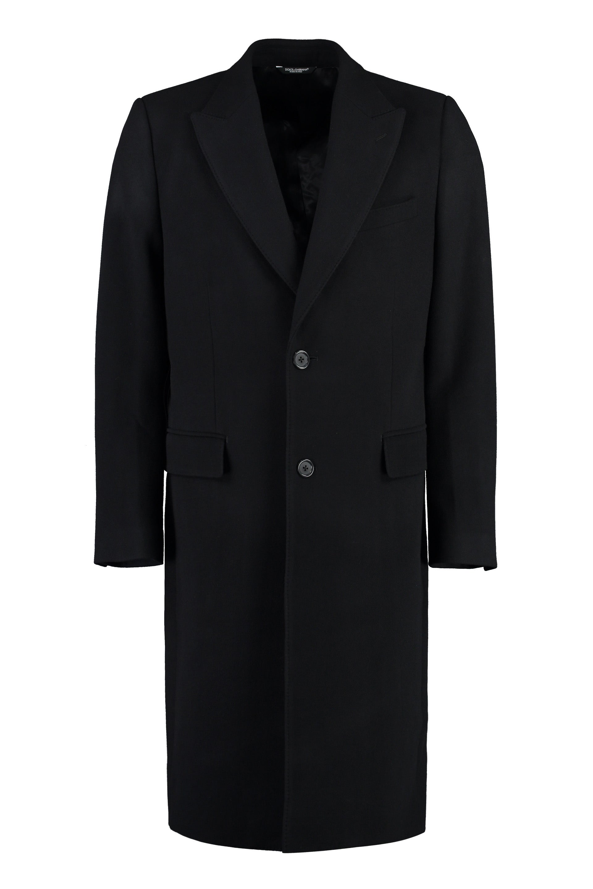 Single-Breasted Wool Coat