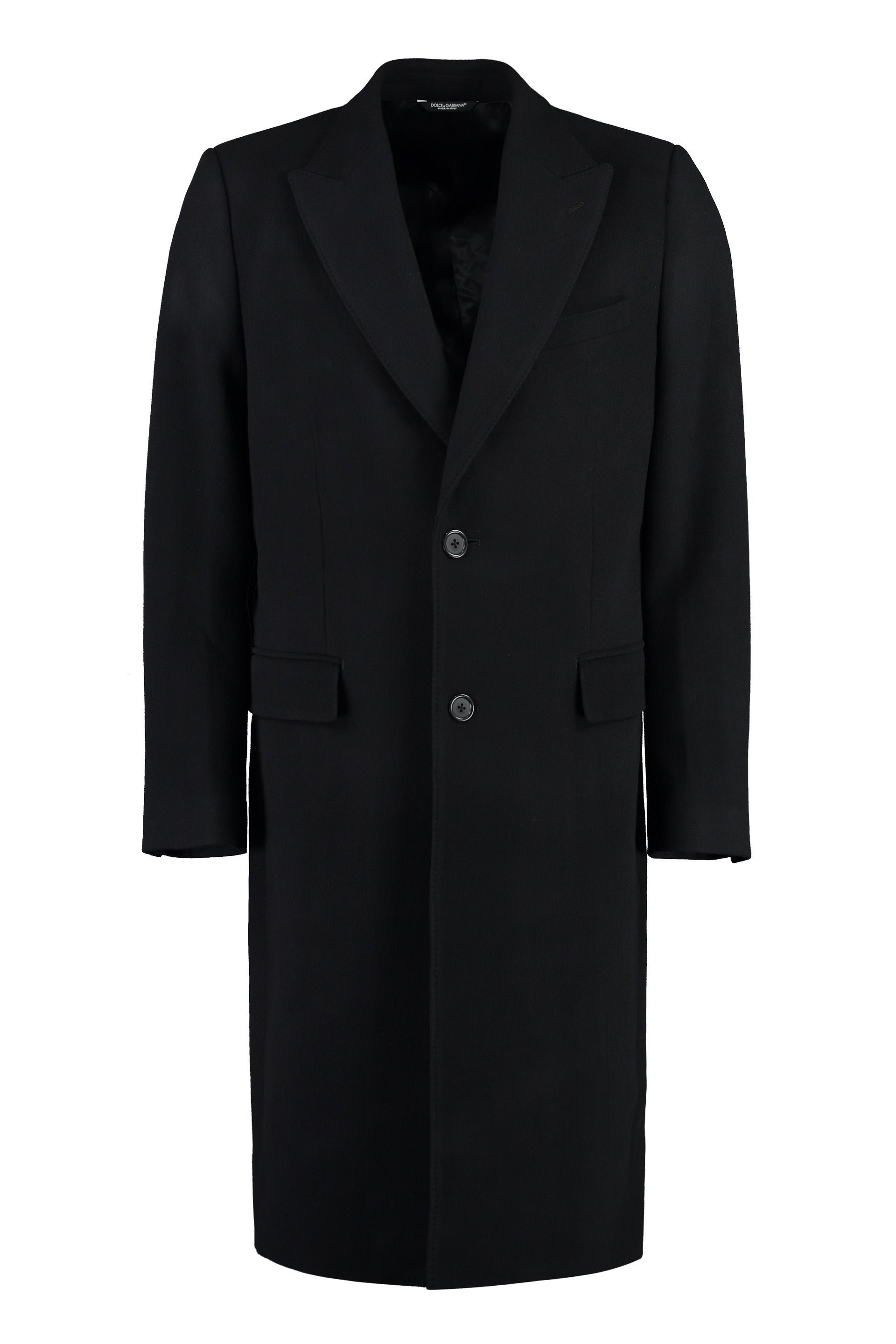 Single-breasted wool coat