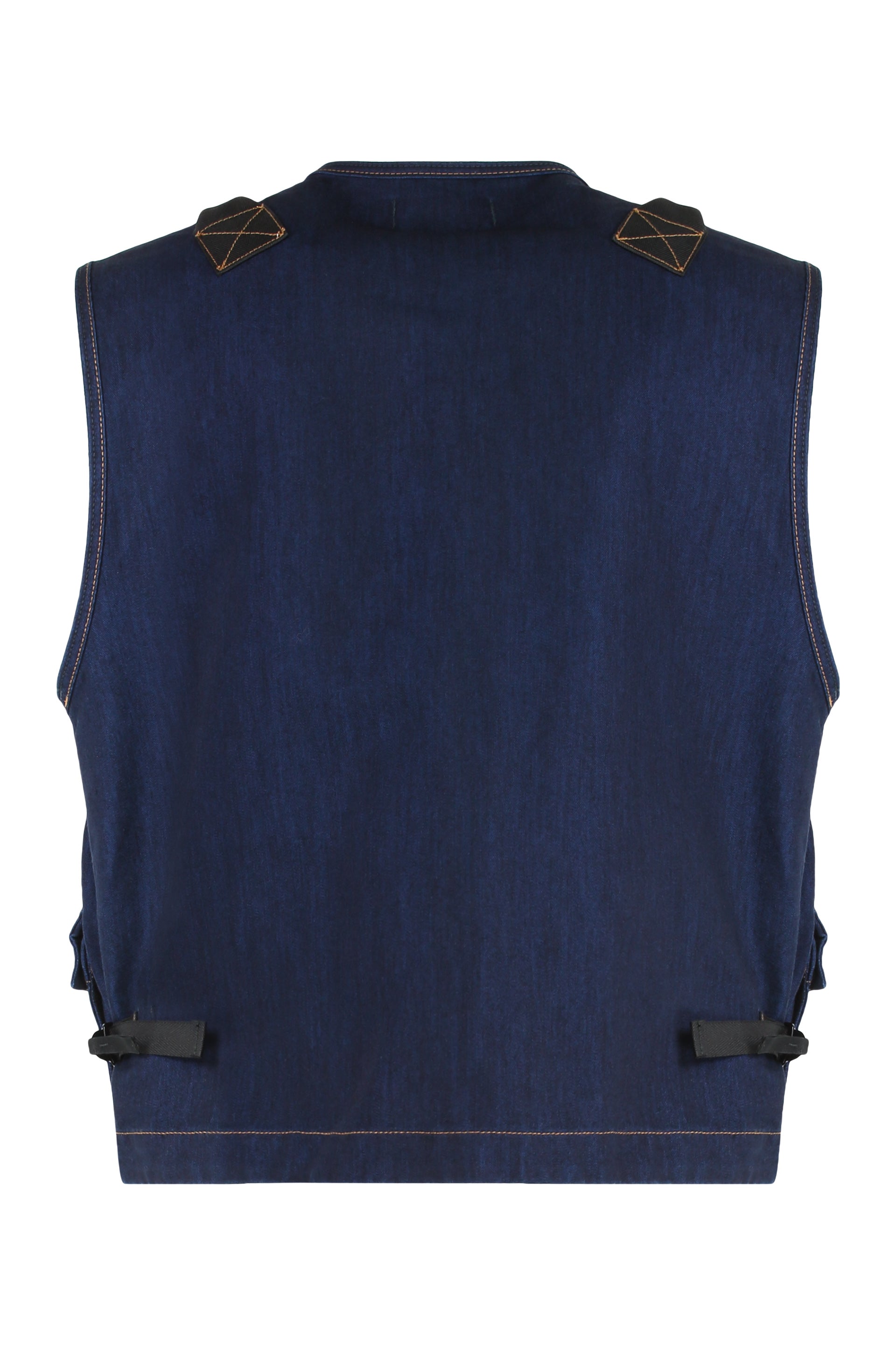 Denim Research - Denim gilet with zip and pockets