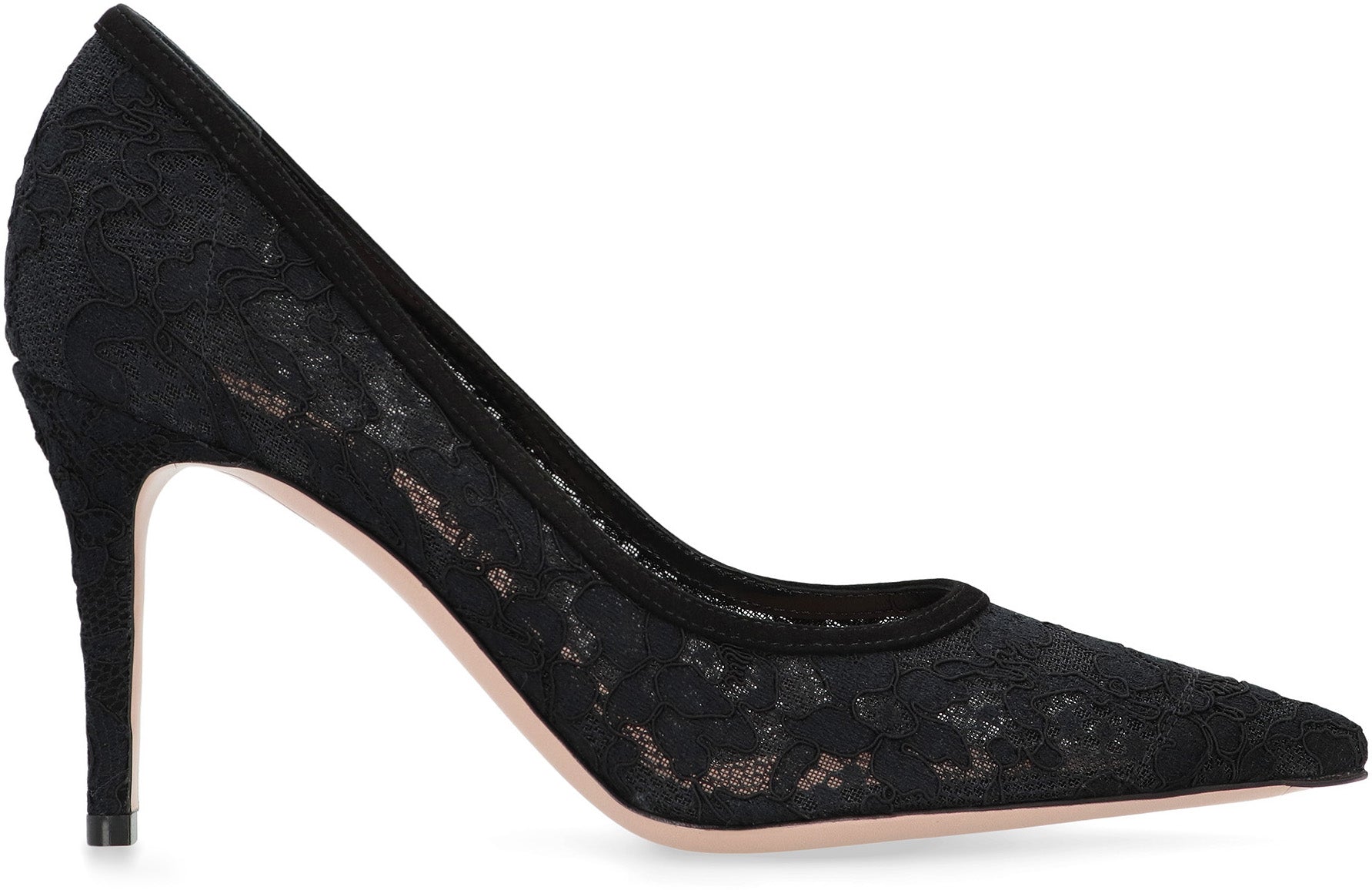 Claudia's lace neckline