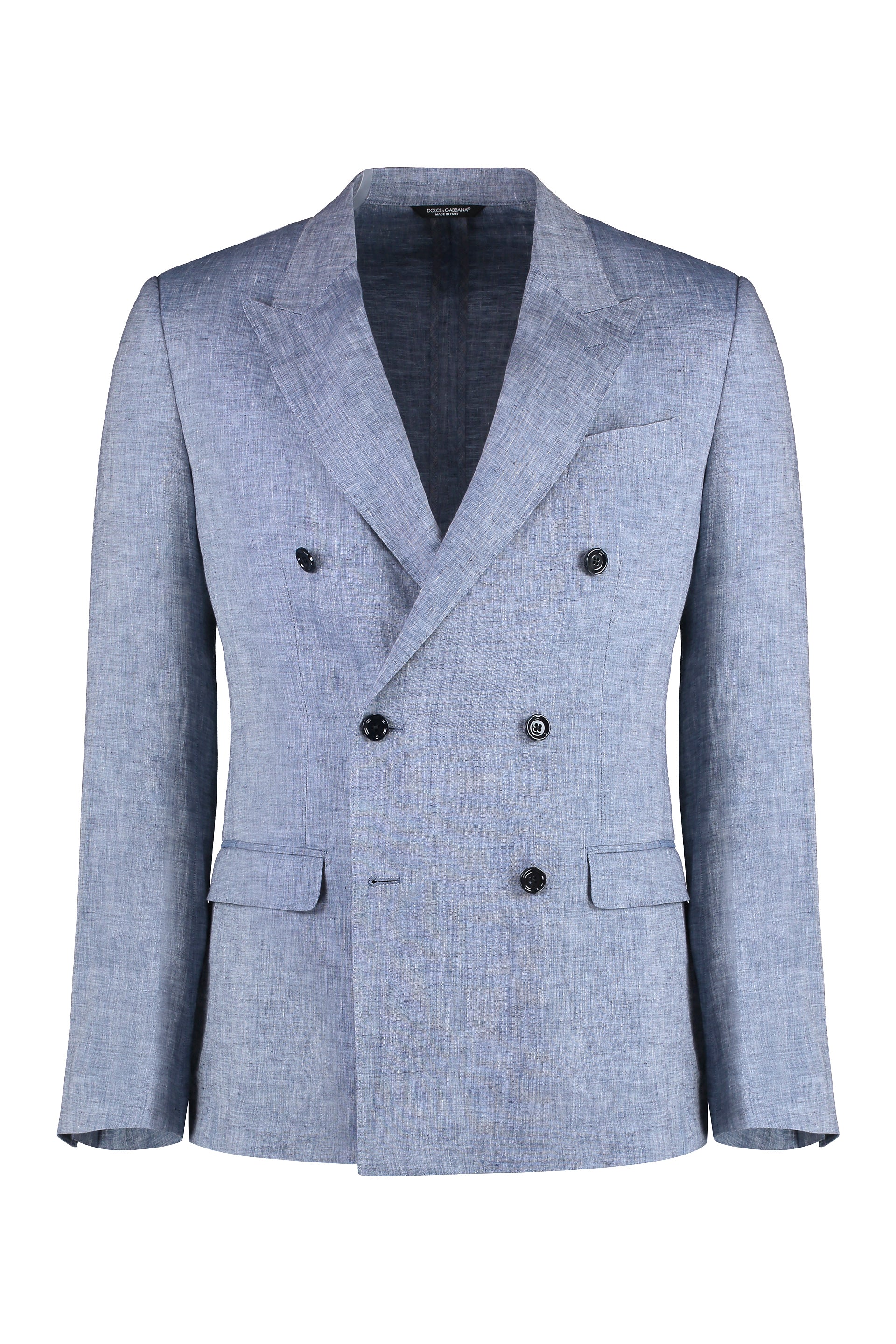 Double-breasted linen jacket