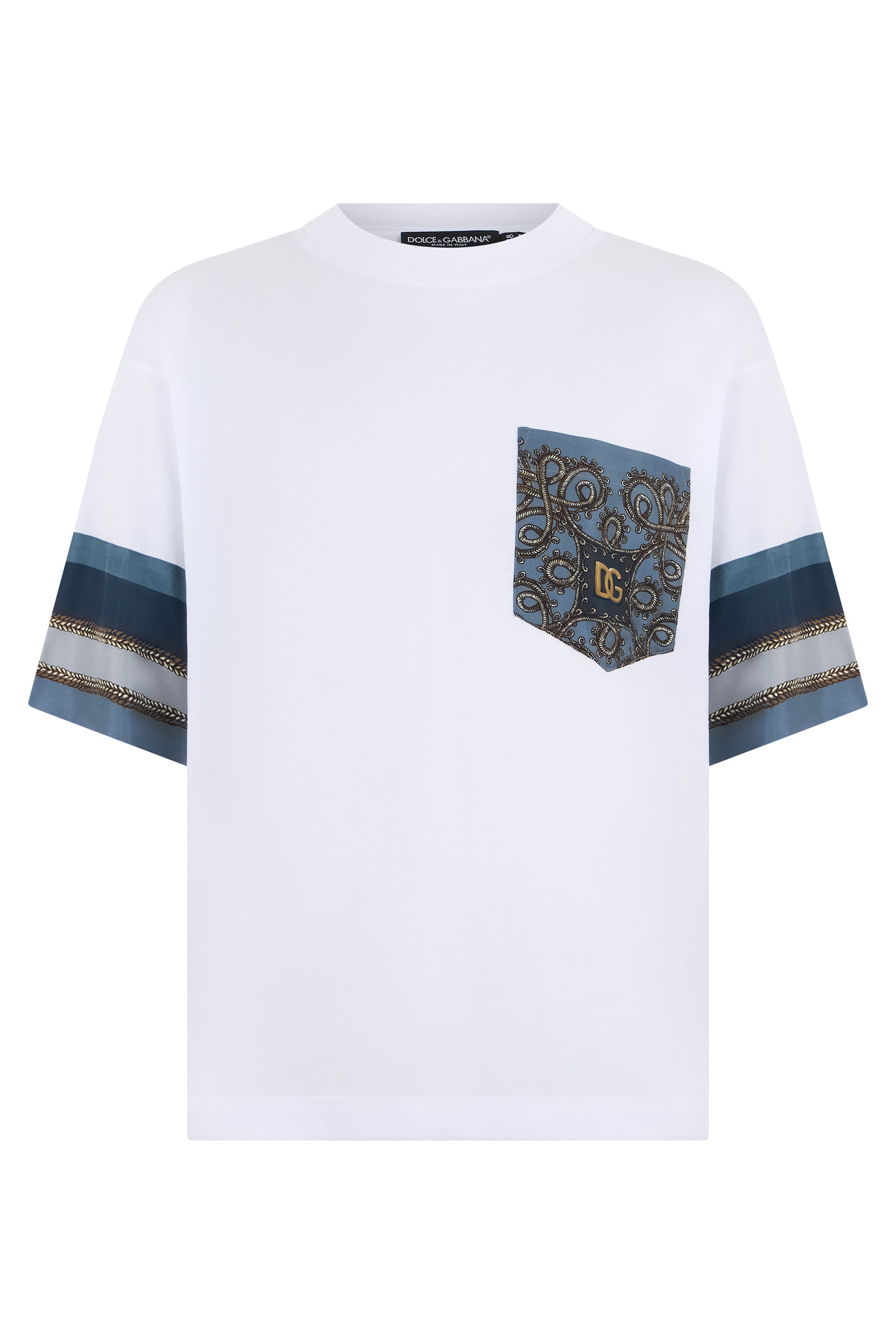 T-shirt in cotton and silk blend