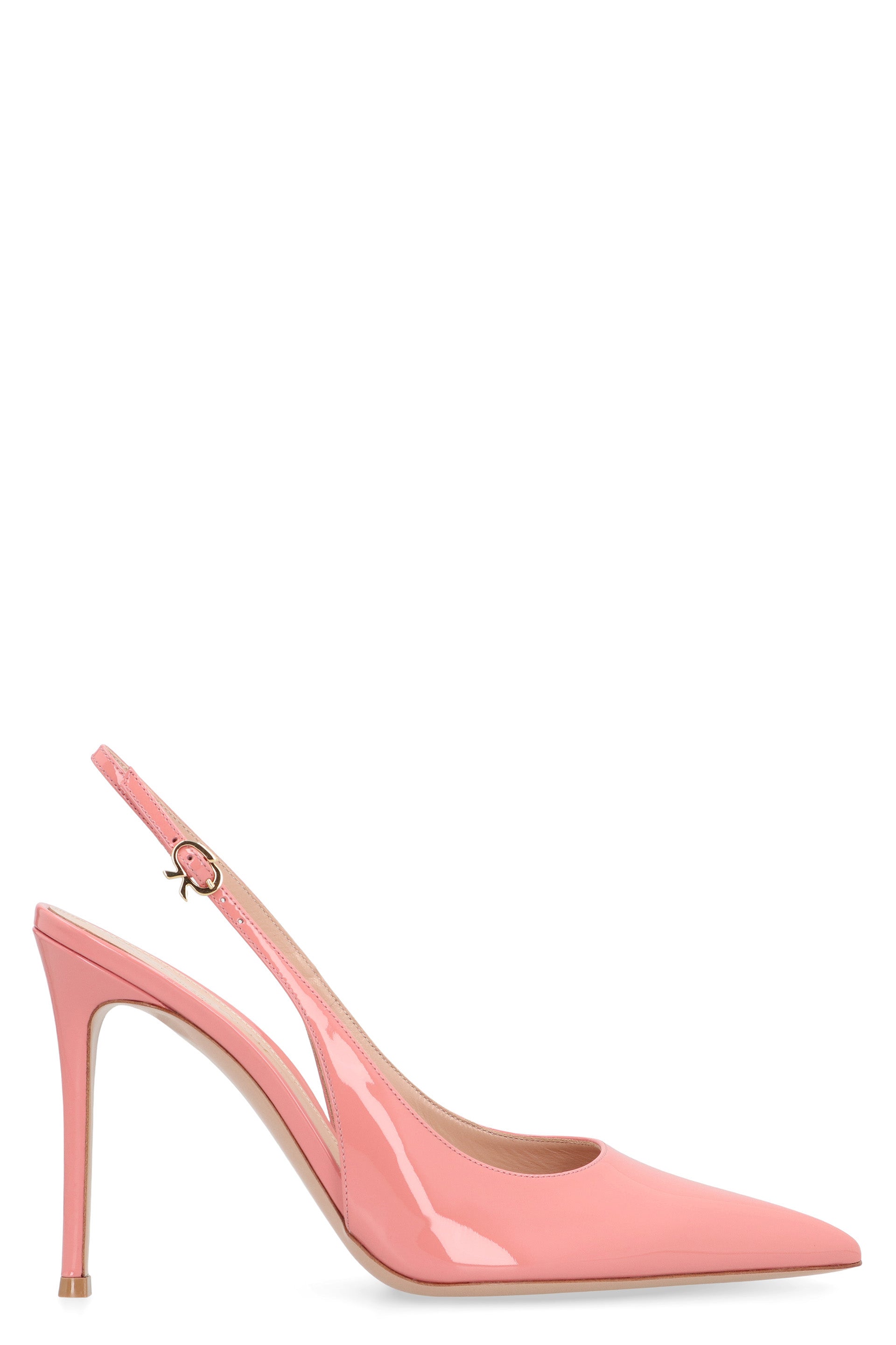 Patent leather slingback pumps