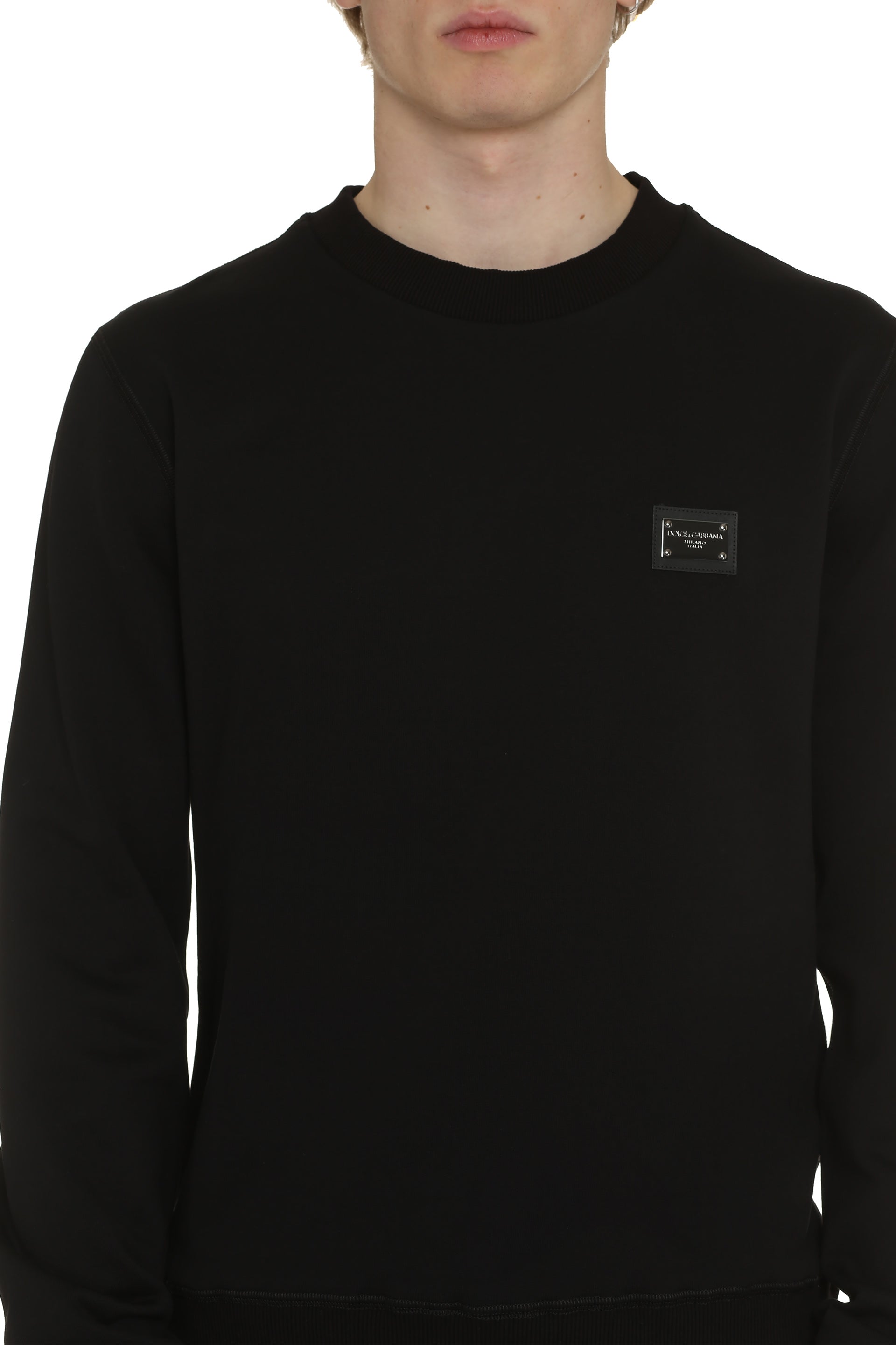 Cotton crew-neck sweatshirt