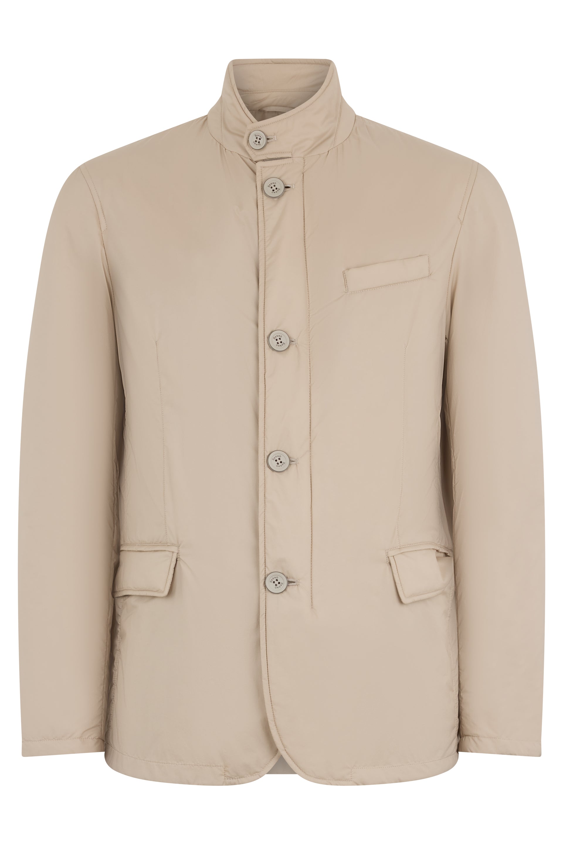 Beige windbreaker with classic design