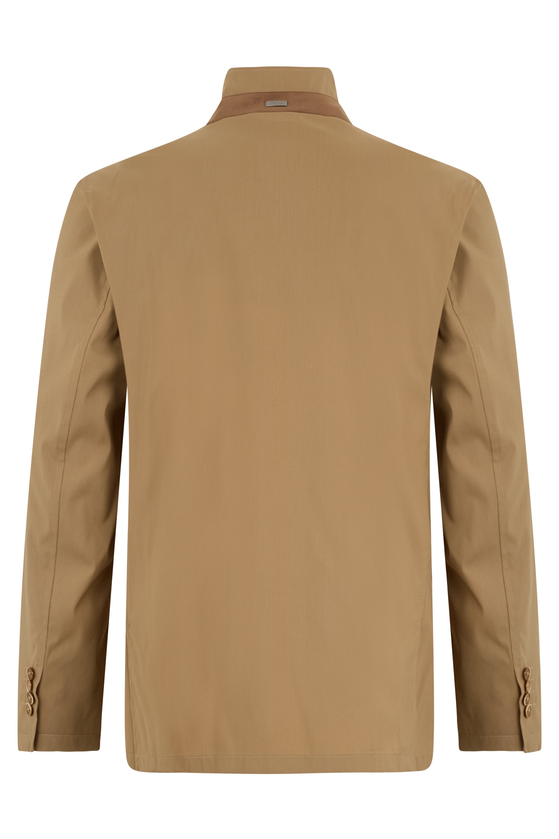 Light sand jacket with raised collar