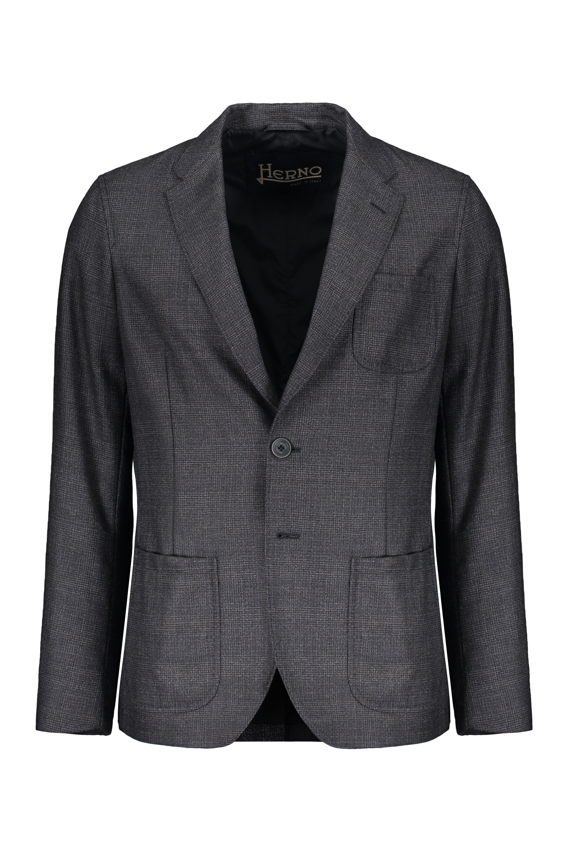 Single-breasted elegant dark gray jacket