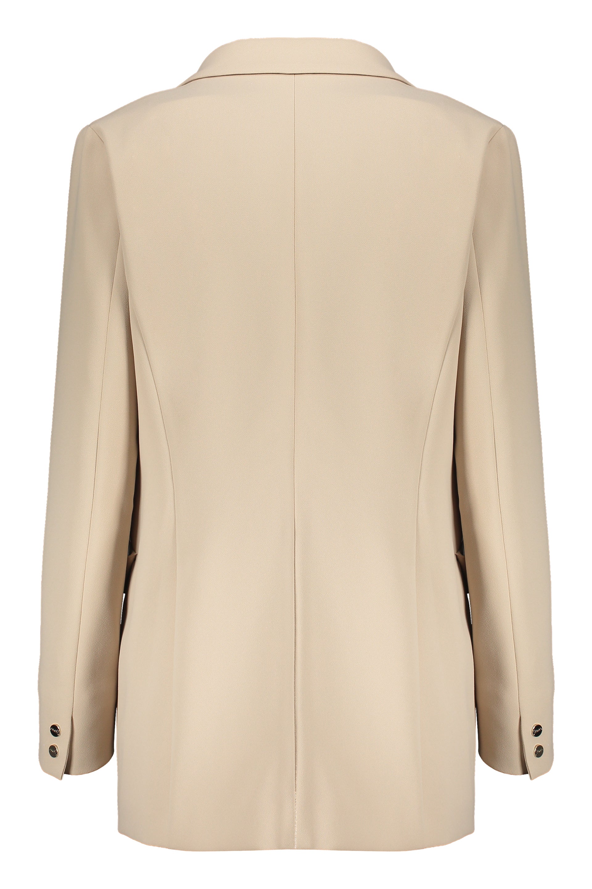 Classic beige blazer with pockets and lapel