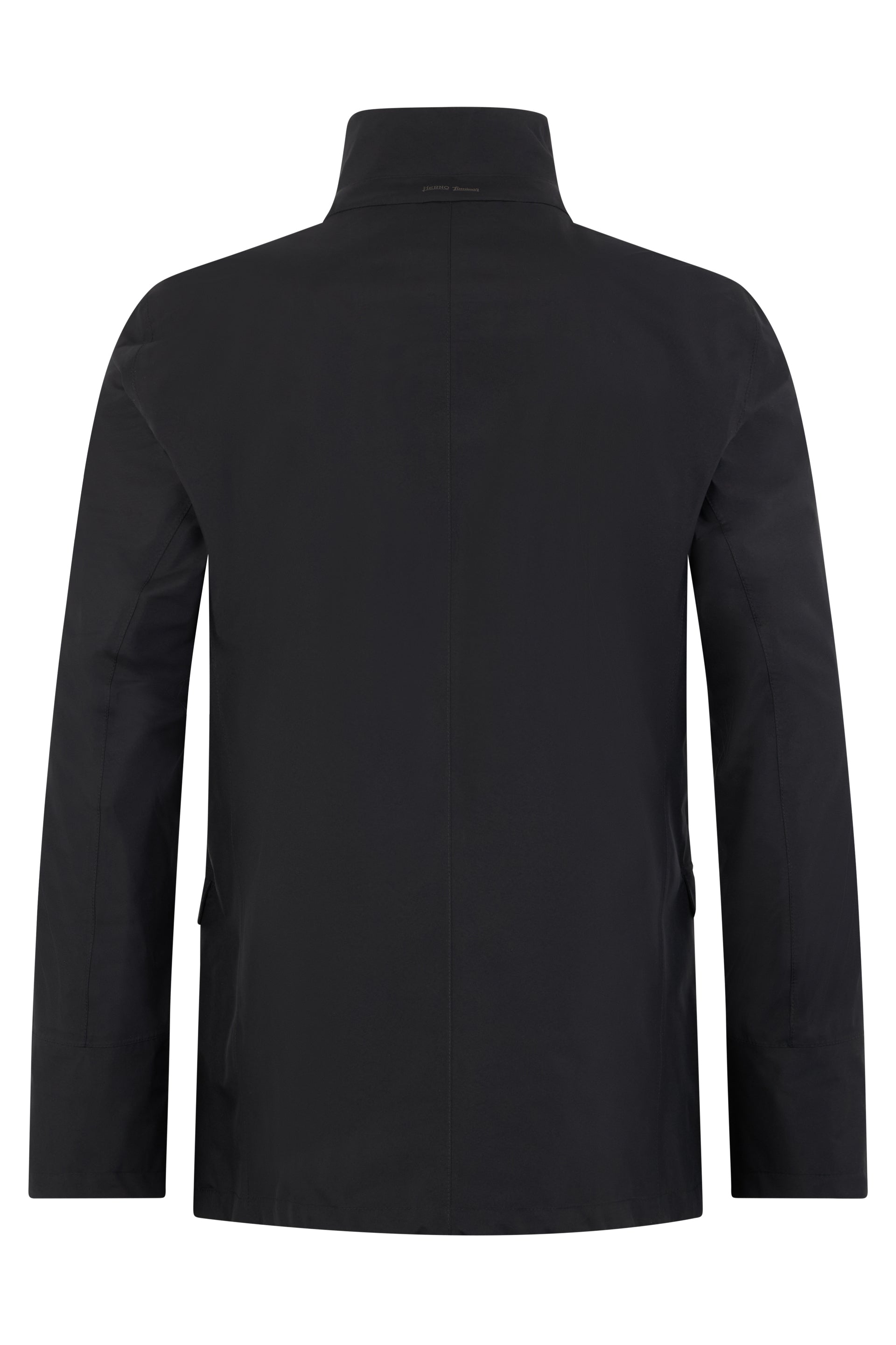 Elegant black jacket with high collar