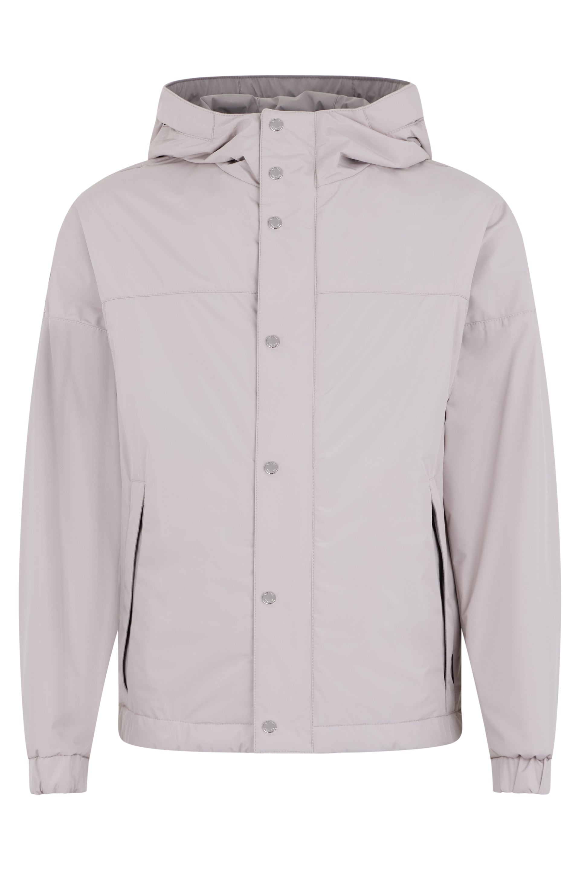 Light grey jacket with hood, versatile style