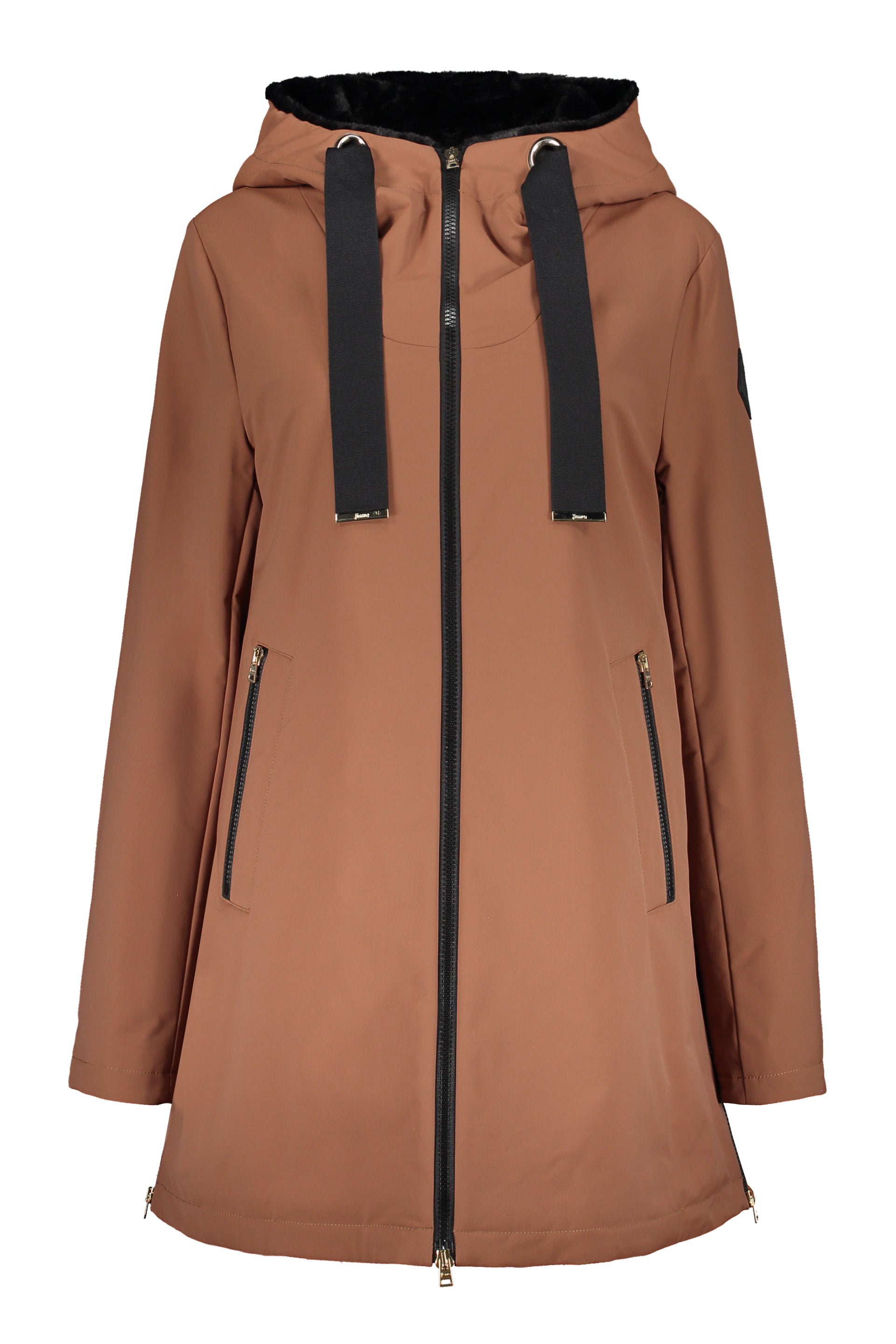 Brown jacket with hood