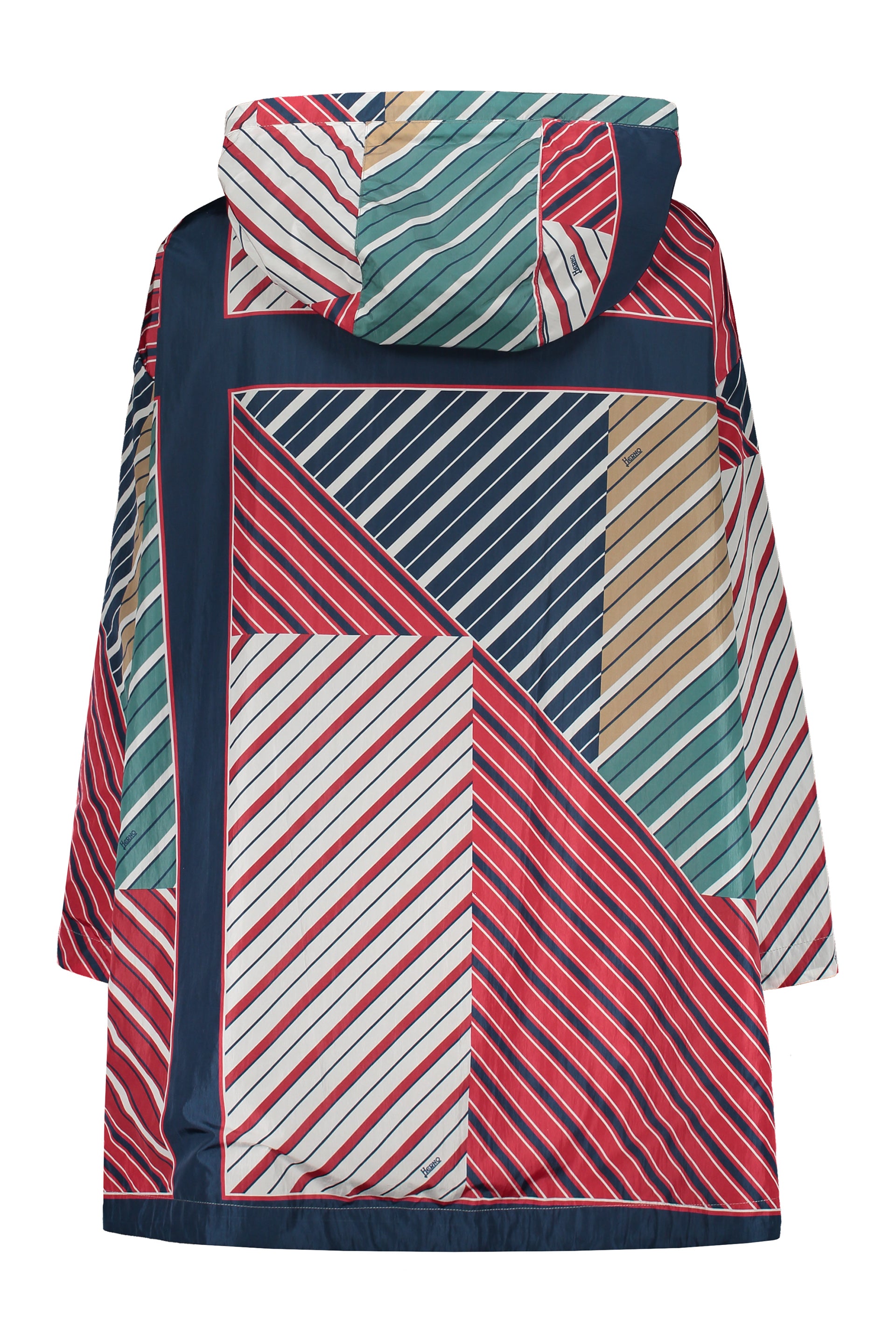 Technical fabric hooded jacket