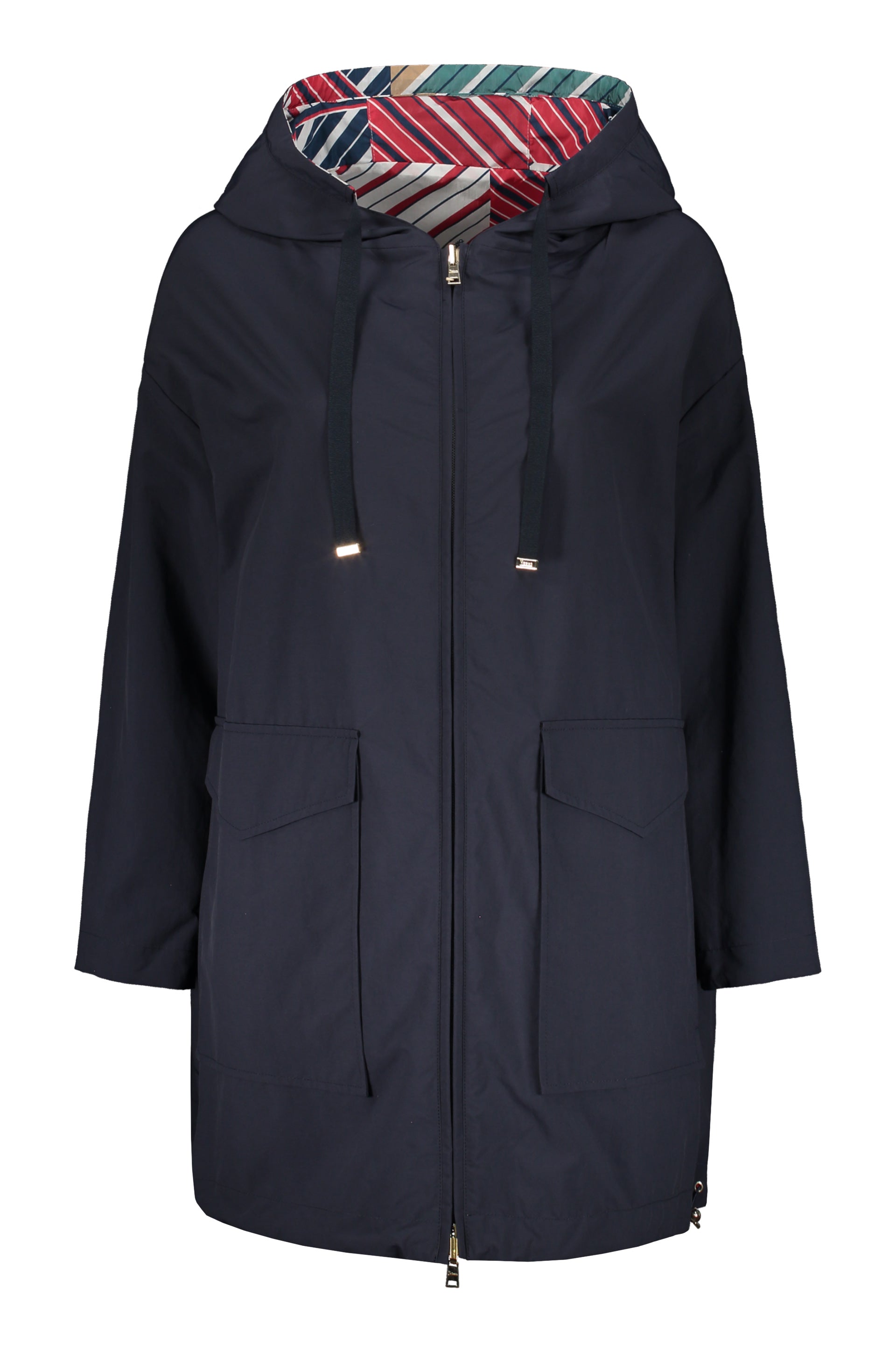 Technical fabric hooded jacket