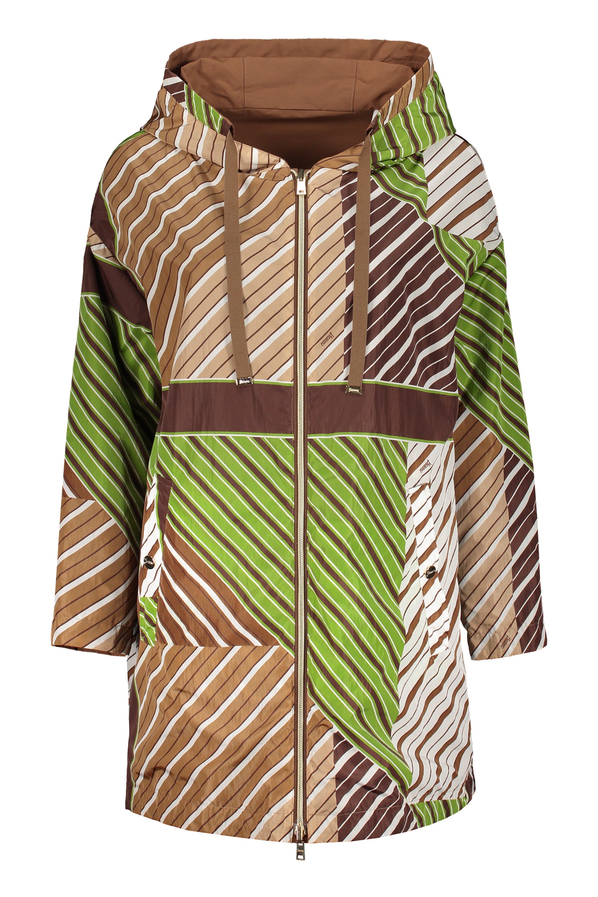 Technical fabric hooded jacket