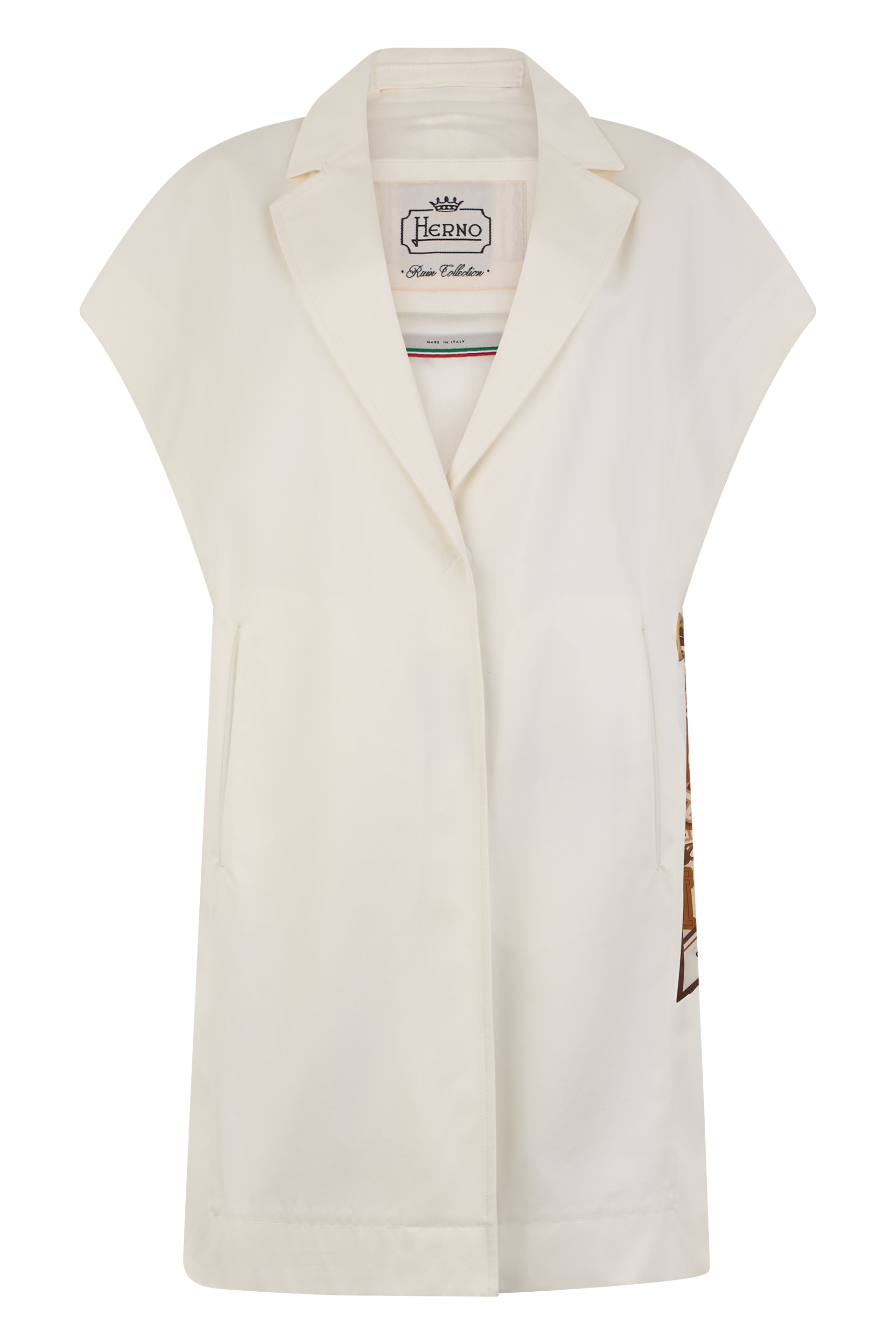 Sleeveless jacket white cream
