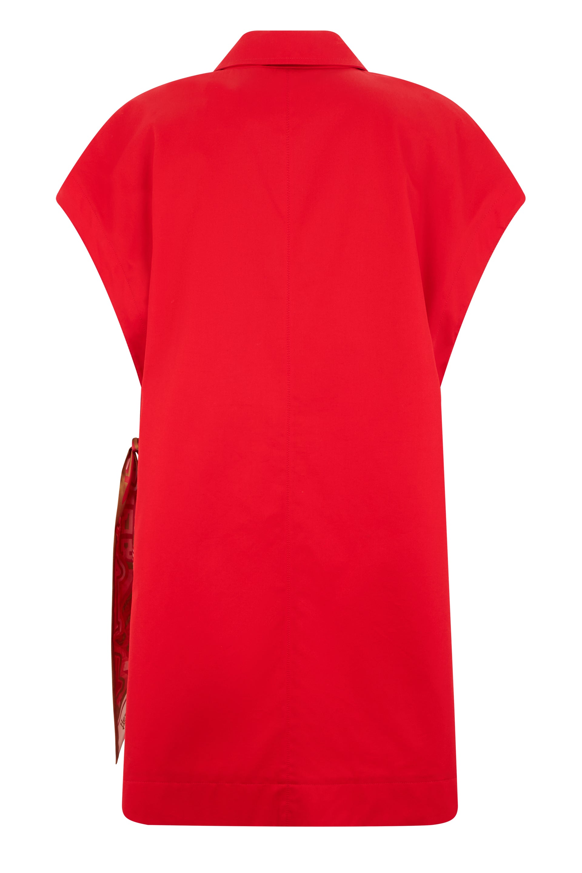 Modern red sleeveless blazer