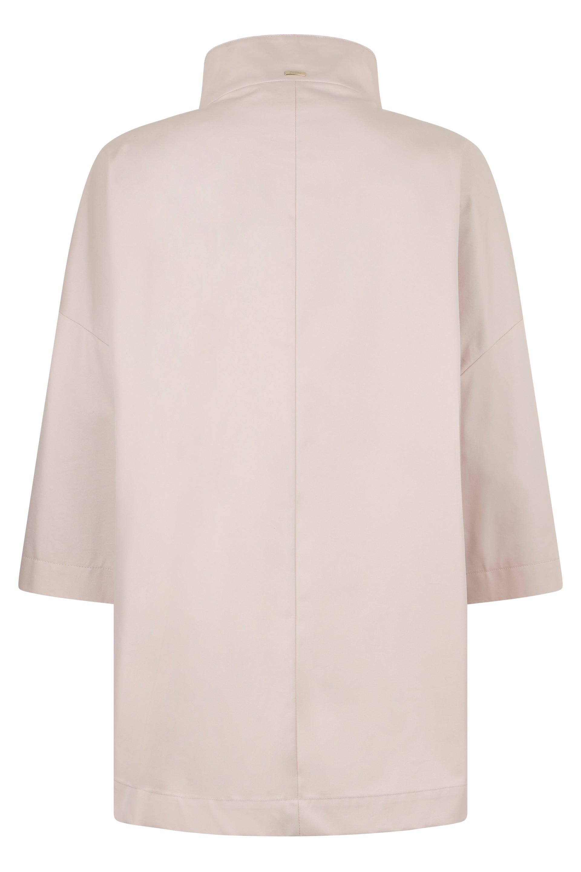 Elegant beige jacket with high collar