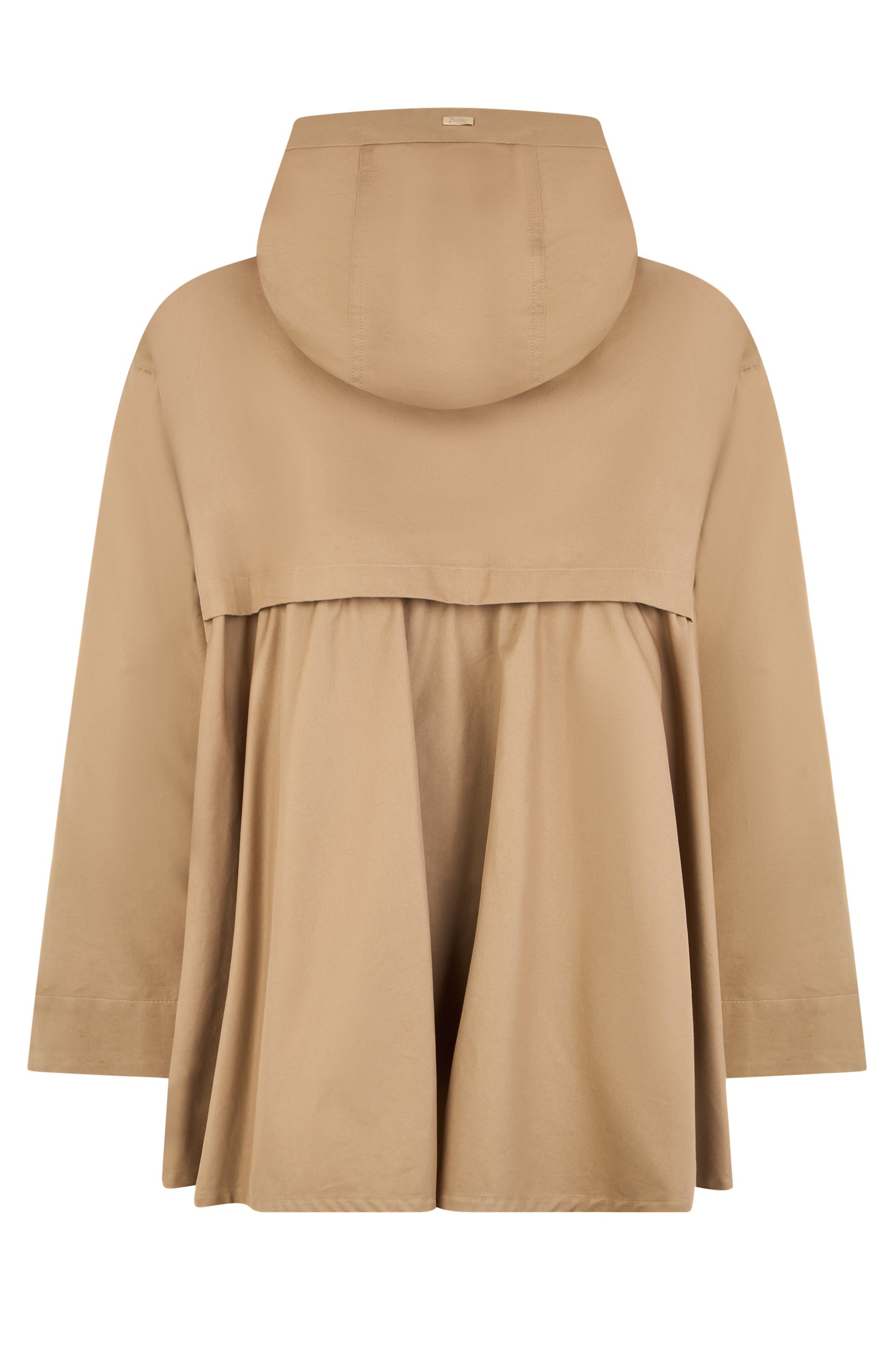 Light beige jacket with hood and zipper