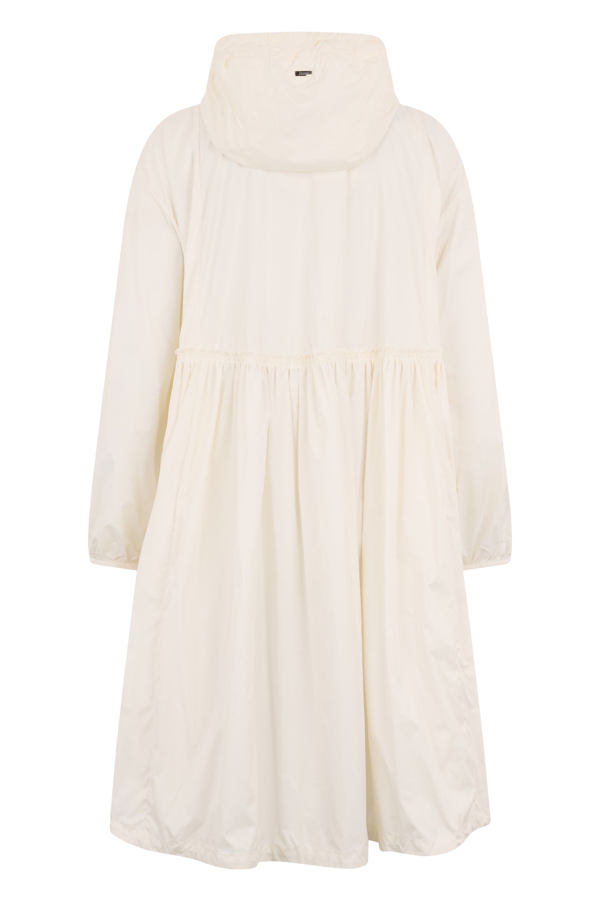 Lightweight white cream jacket with hood, versatile and elegant