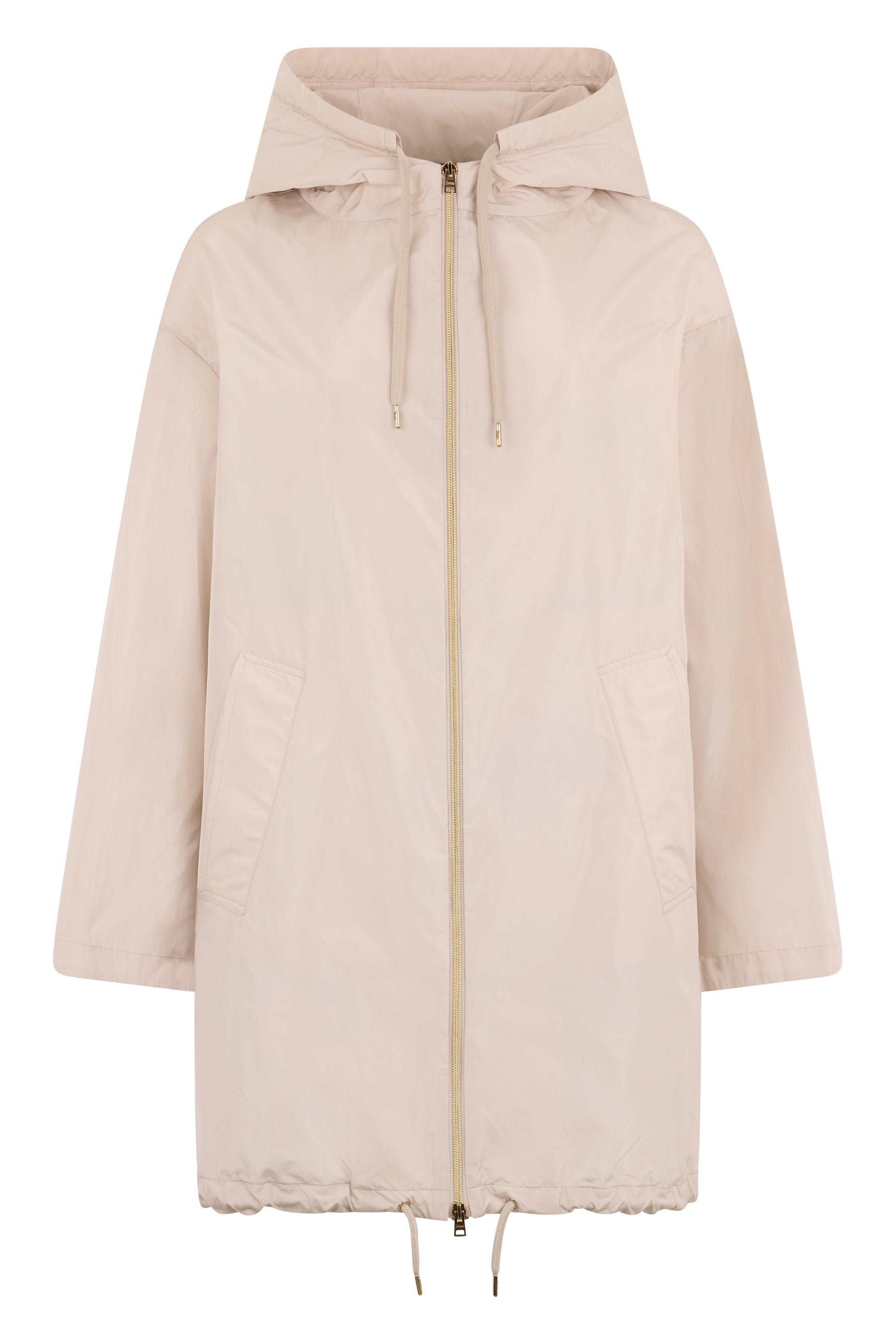 Light pink jacket with adjustable hood