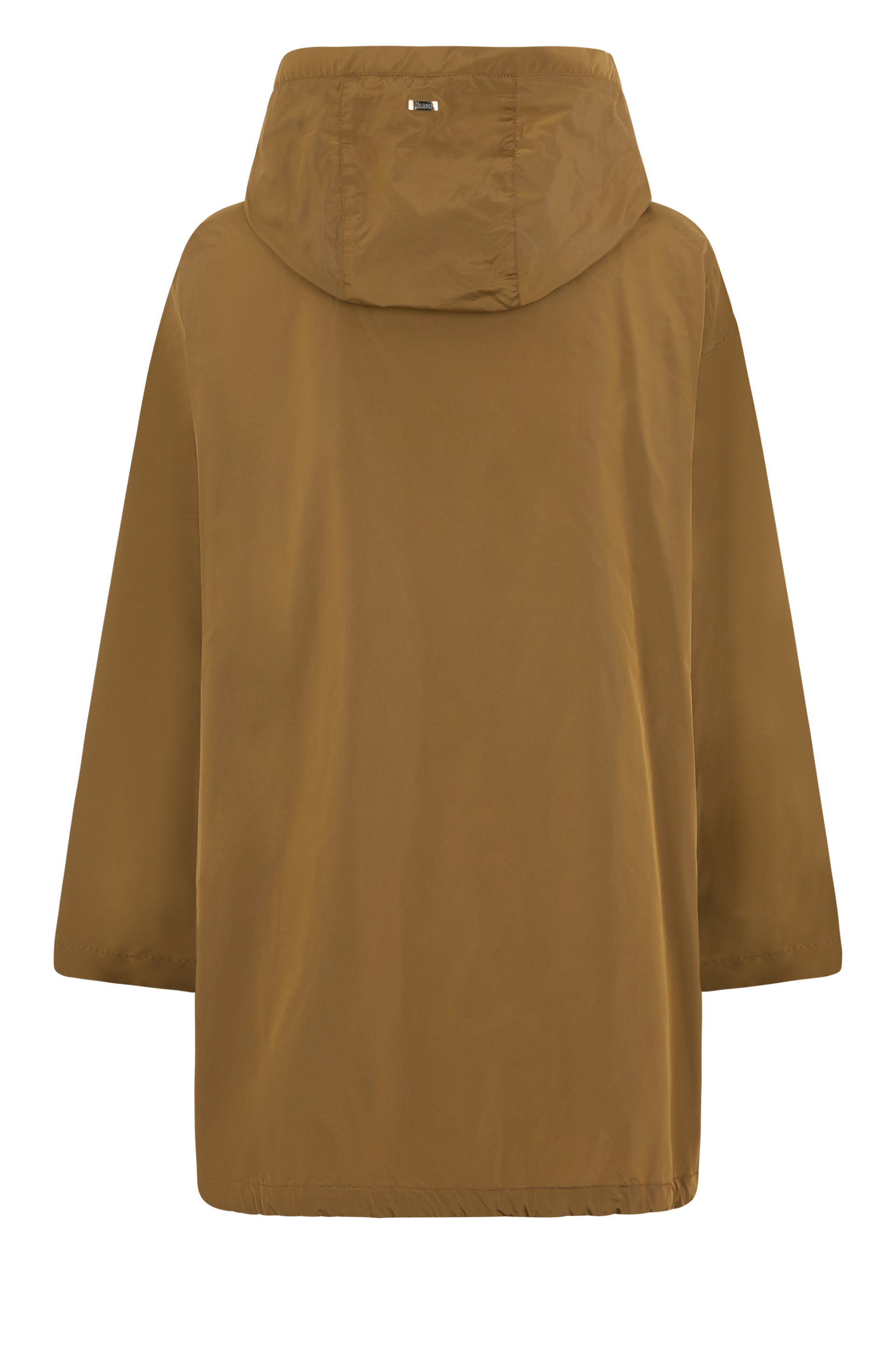 Light brown jacket with belt and adjustable hood