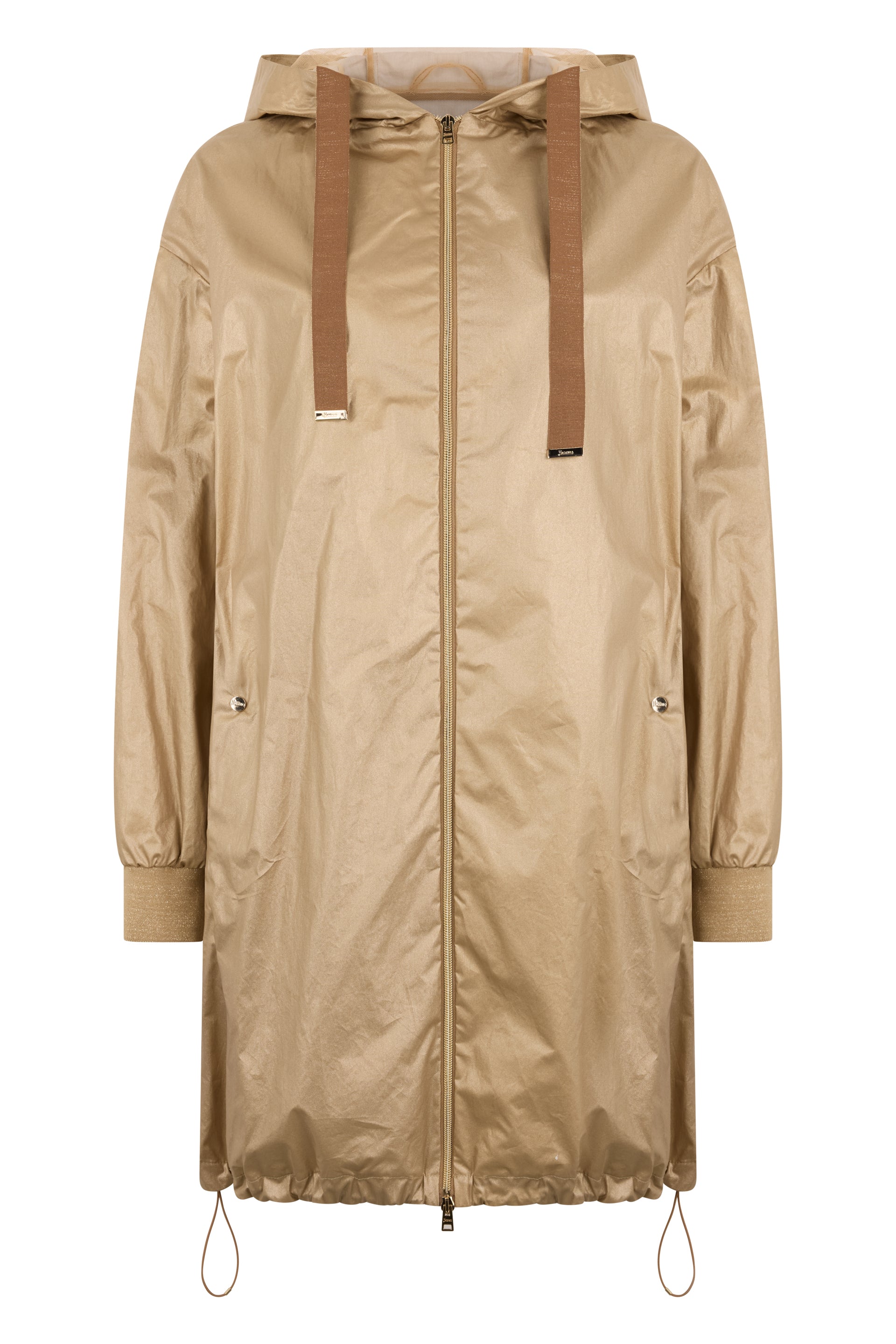 Light beige jacket with hood and pockets
