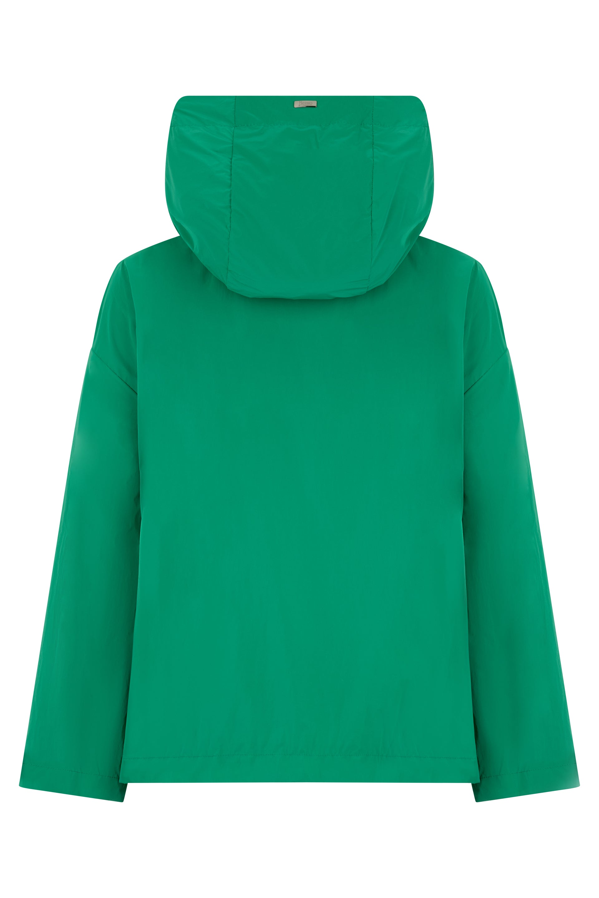 Green jacket with hood, versatile and comfortable