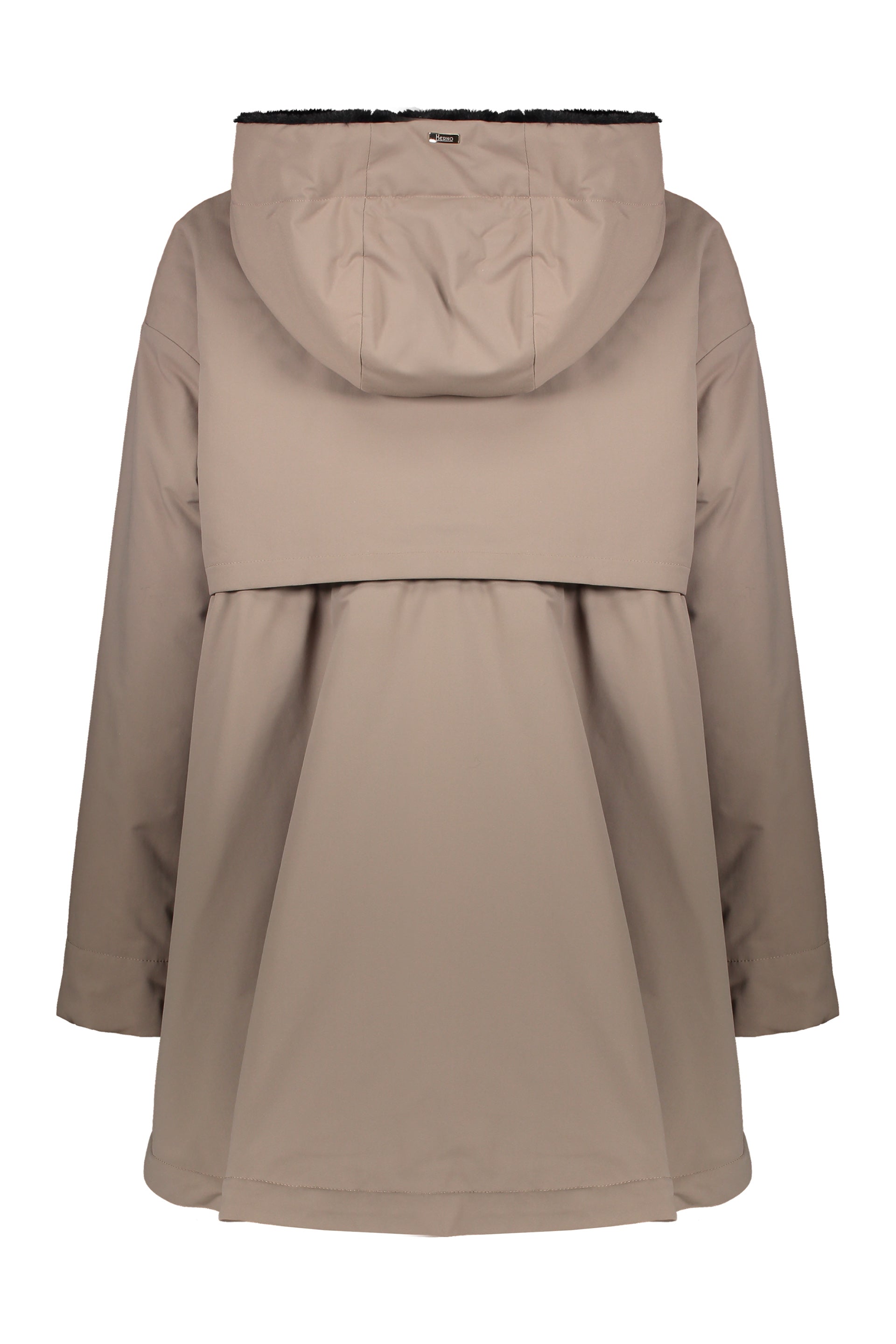 Lightweight beige jacket with hood and zip