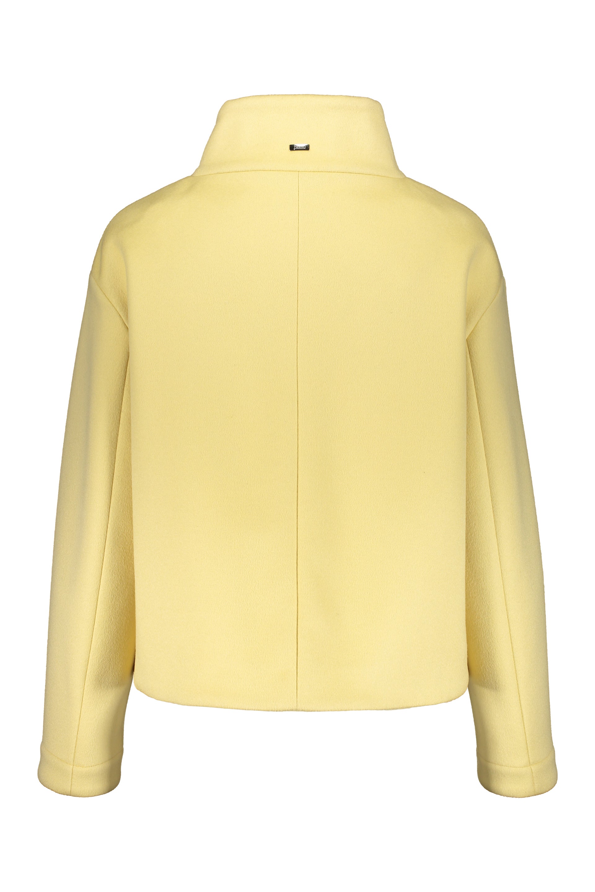 Lightweight yellow jacket with zipper and collar
