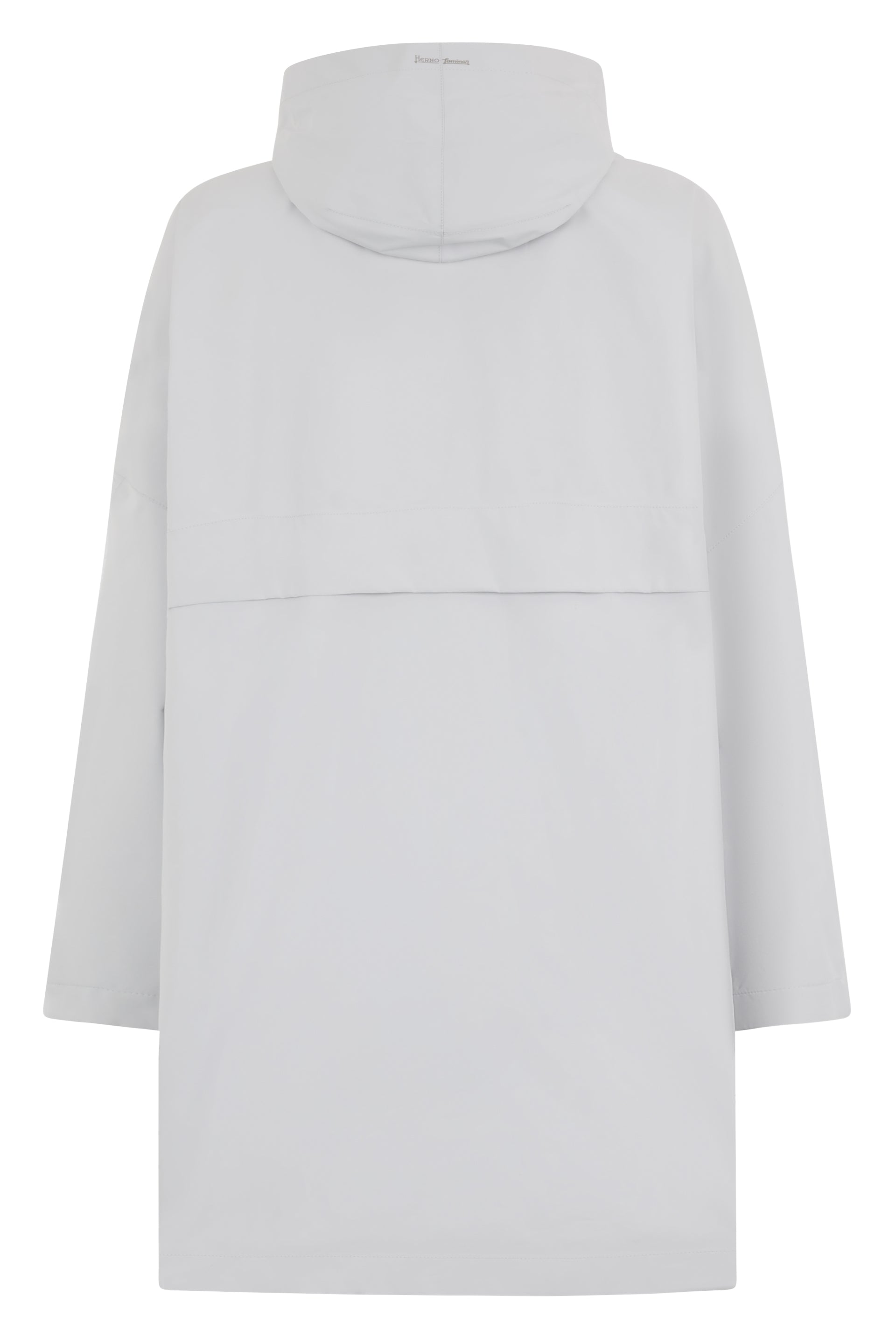 Light gray jacket with hood and zipper