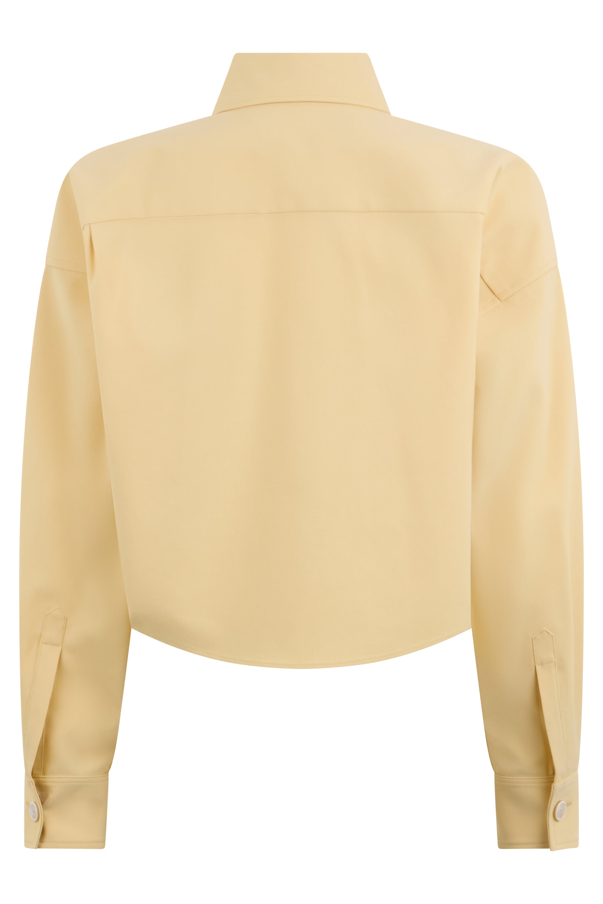 Elegant Light Yellow Cropped Shirt Versatile