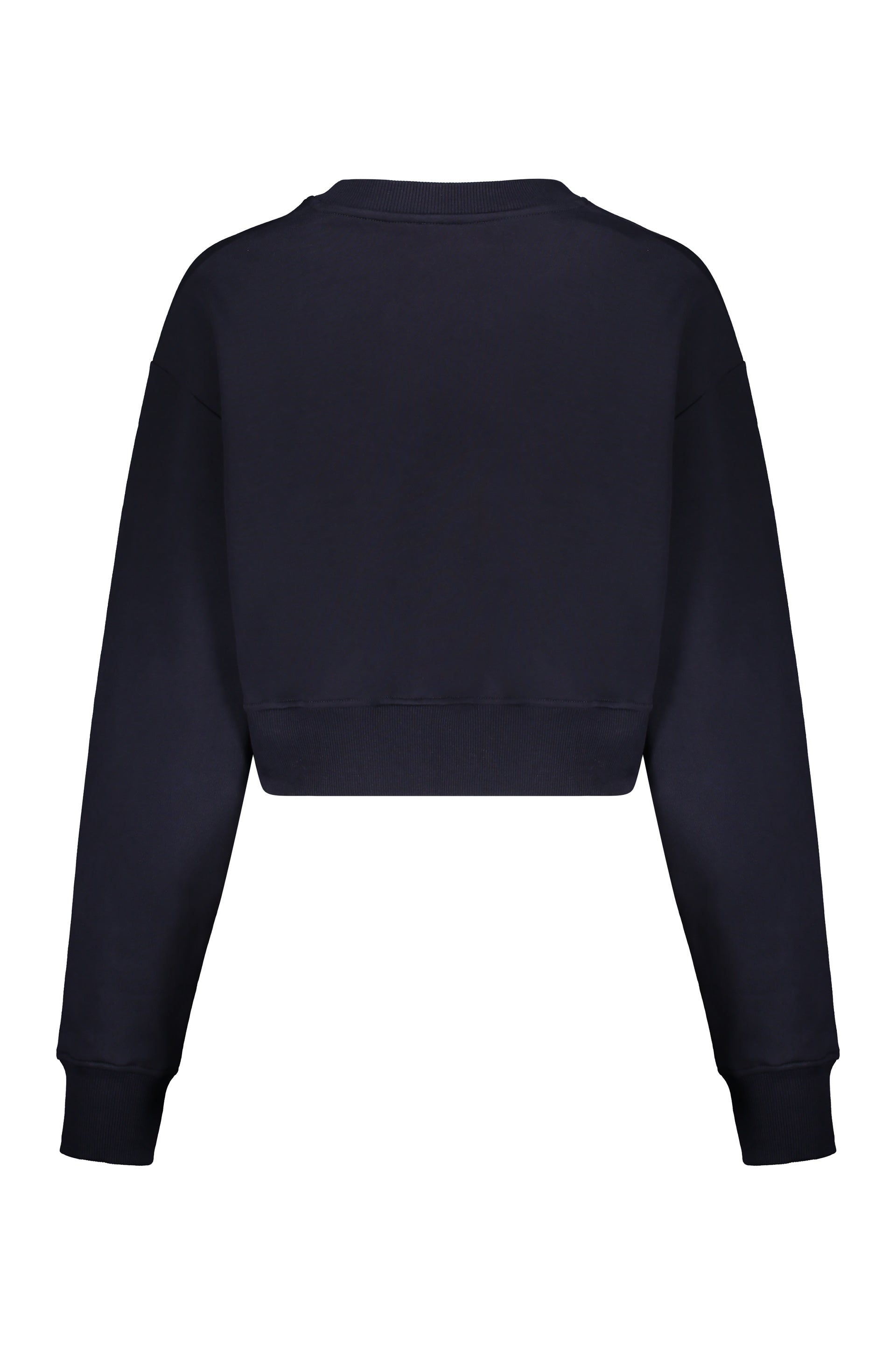 Dark blue crop sweatshirt with logo
