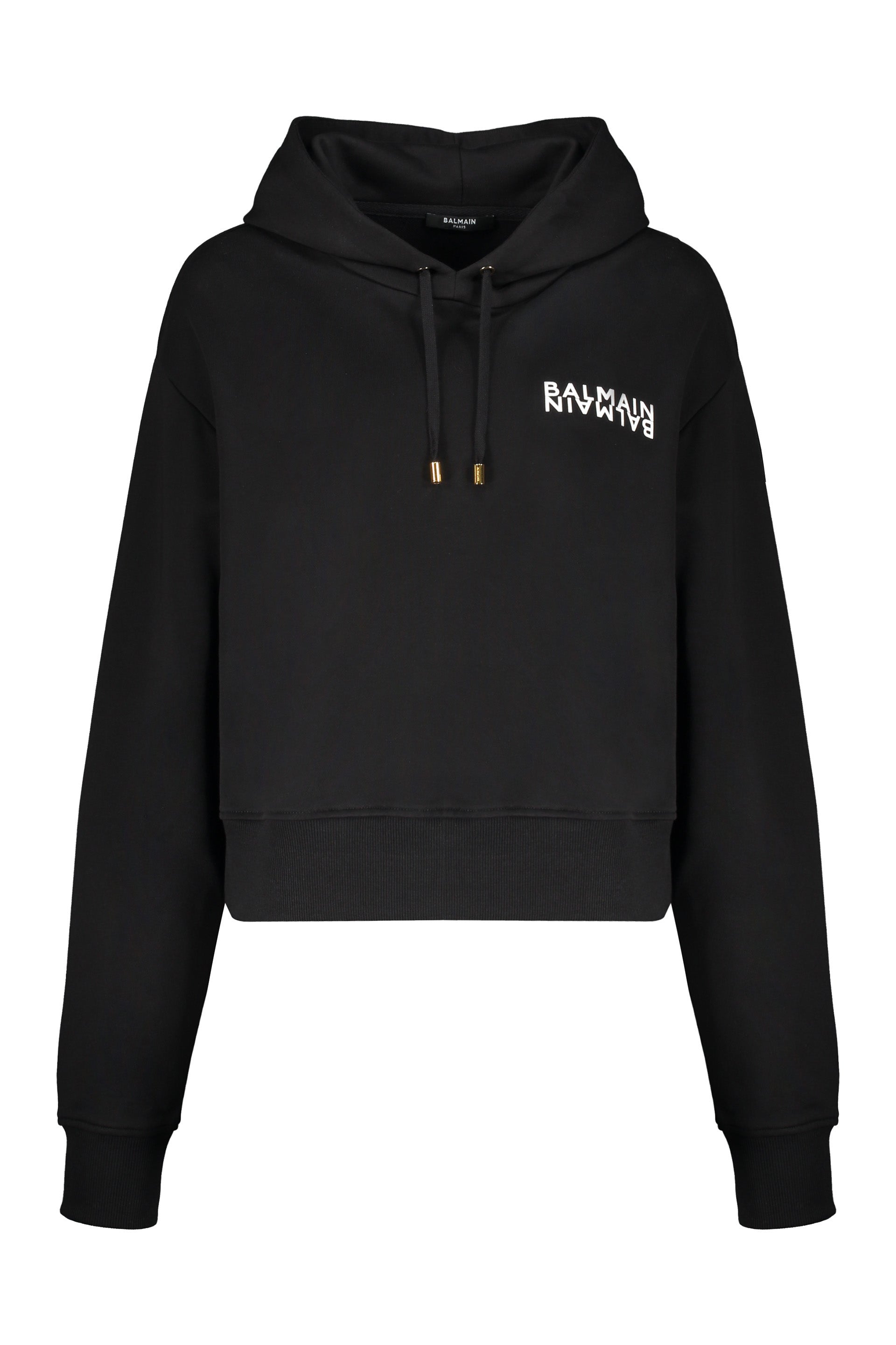 Black hoodie with logo