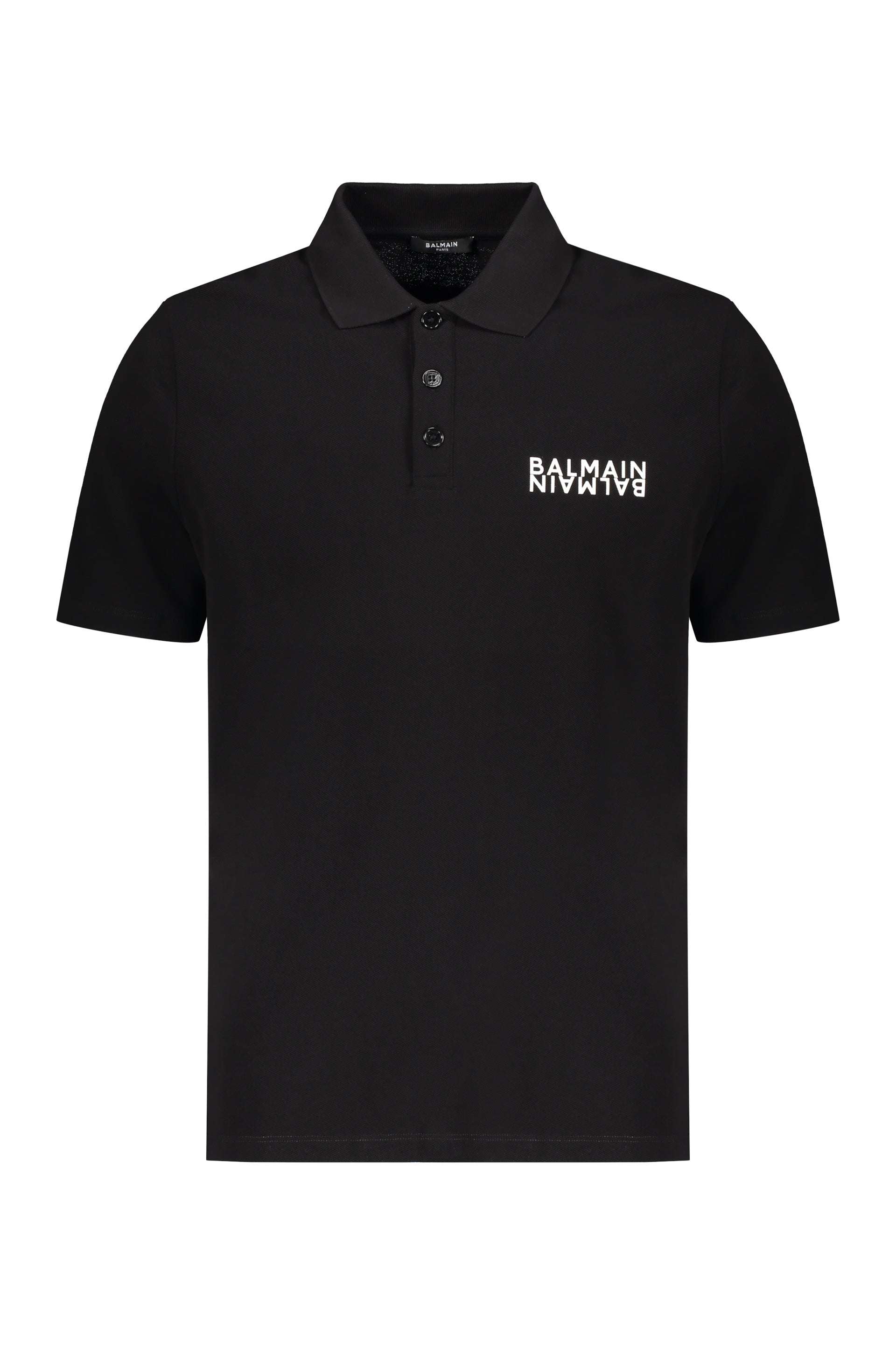Black polo short sleeves, versatile elegant style