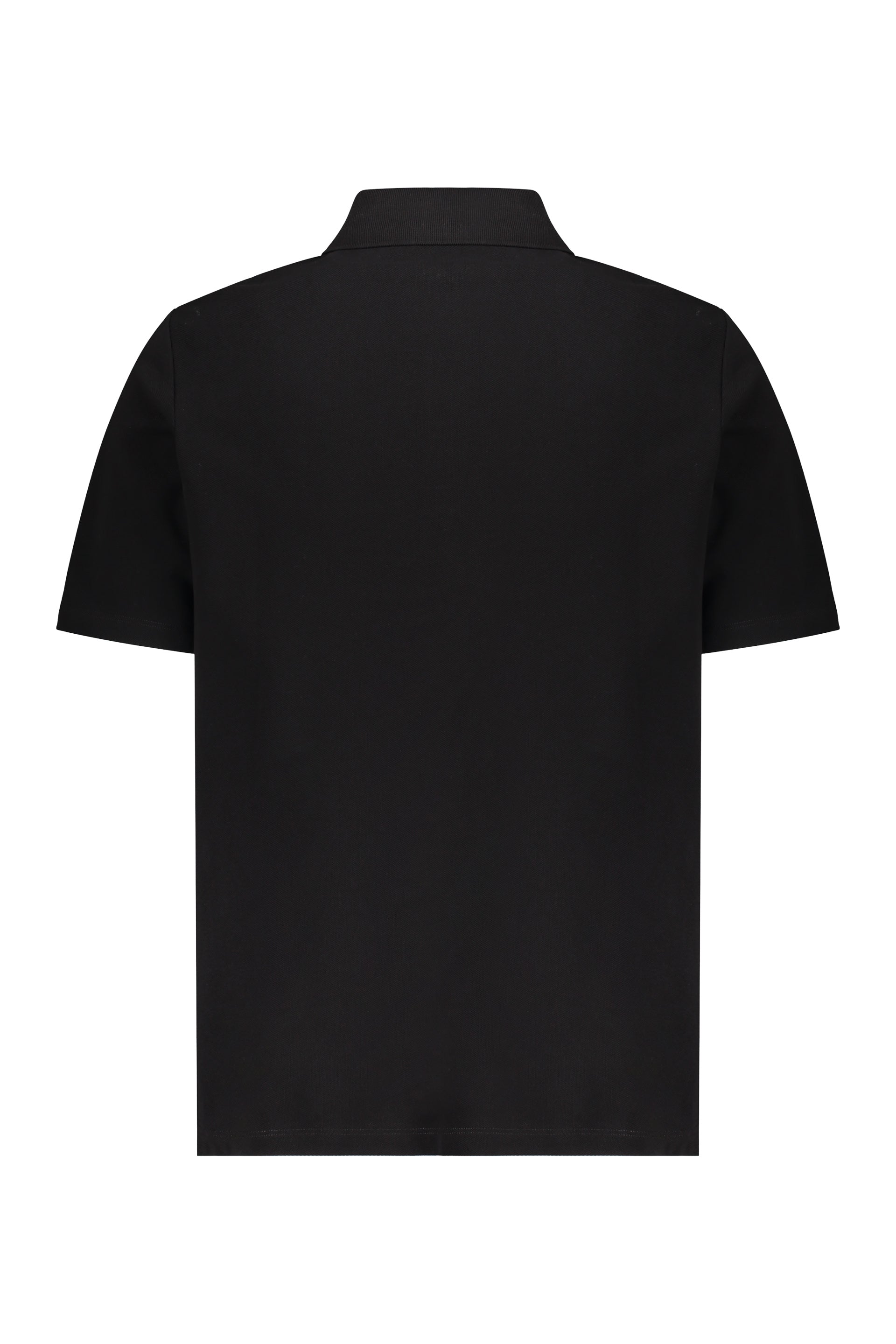 Black polo short sleeves, versatile elegant style