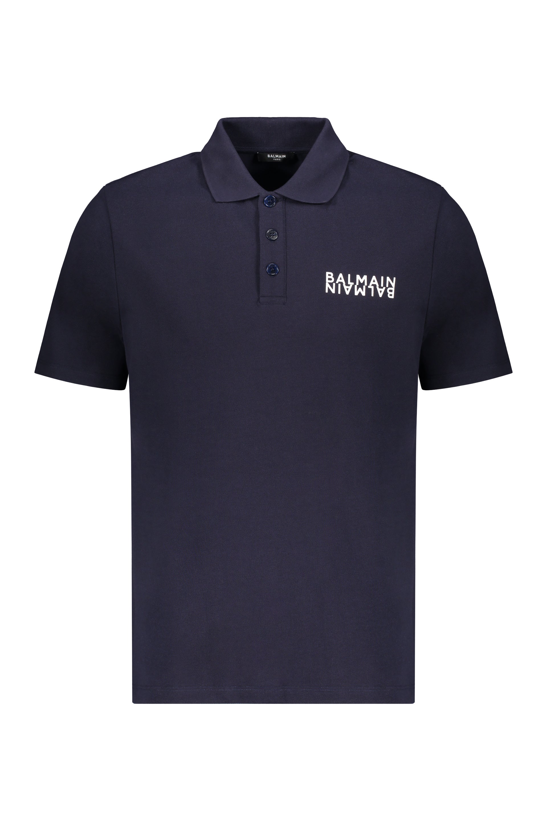 Dark blue short-sleeve polo