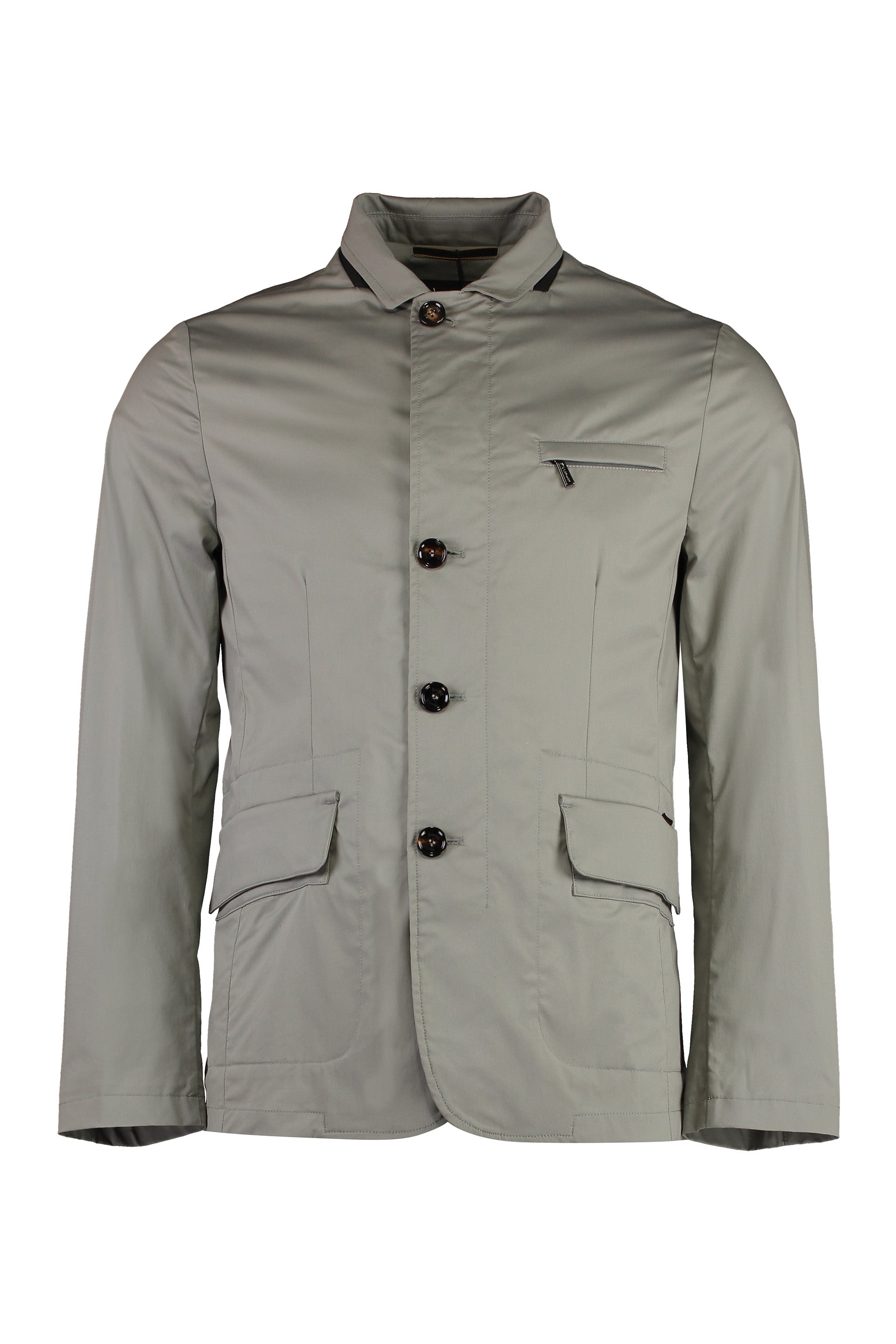 Single-breasted cotton blazer
