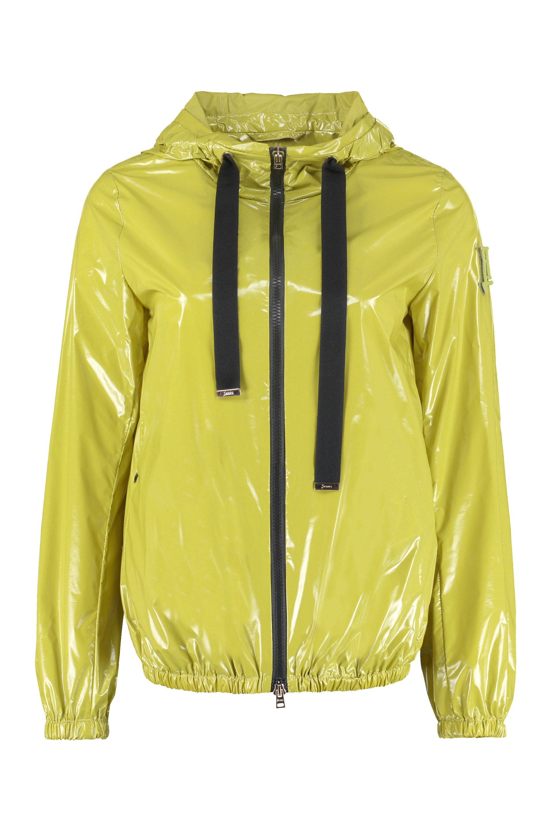 Technical fabric hooded jacket