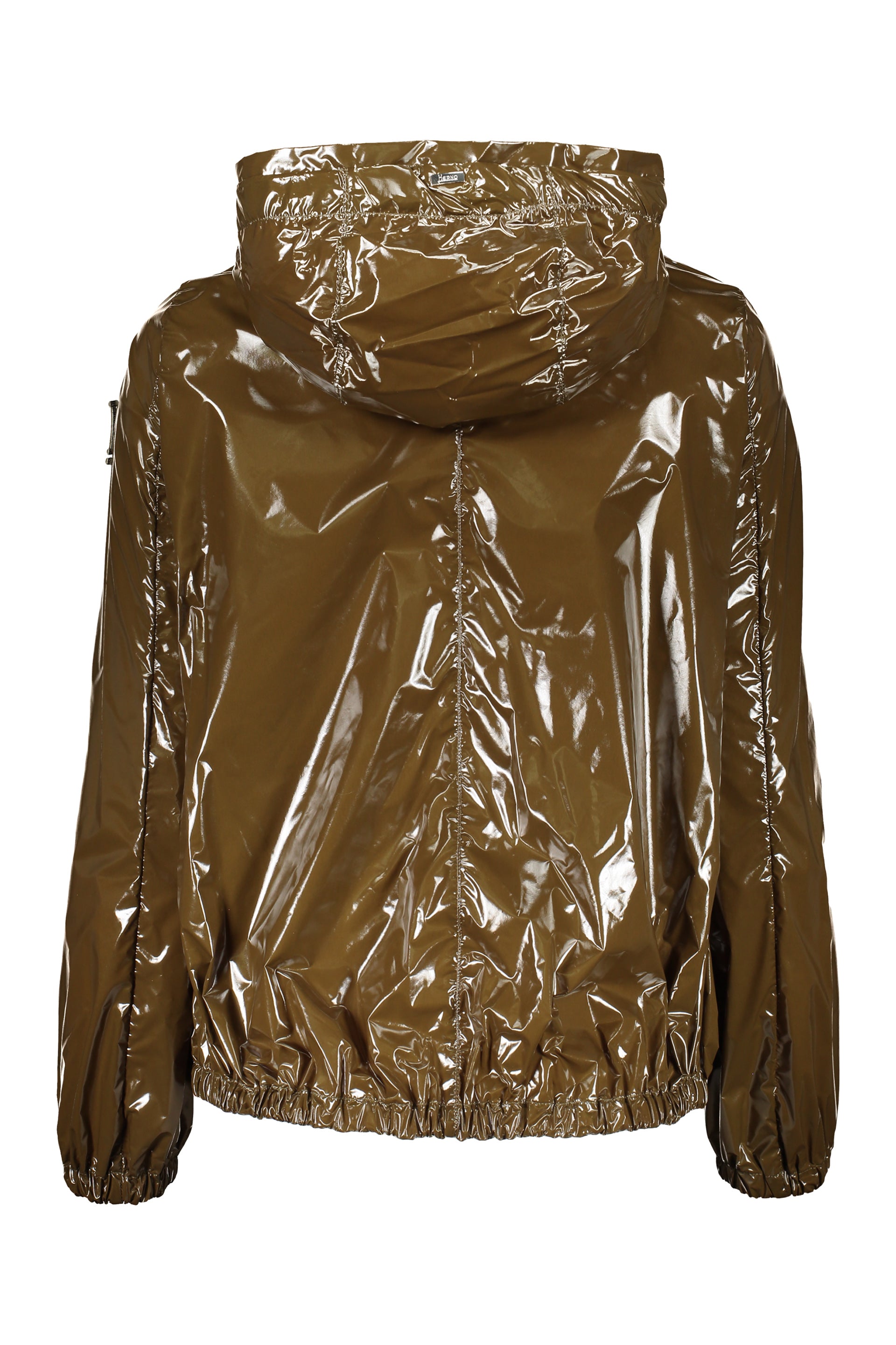 Technical fabric hooded jacket