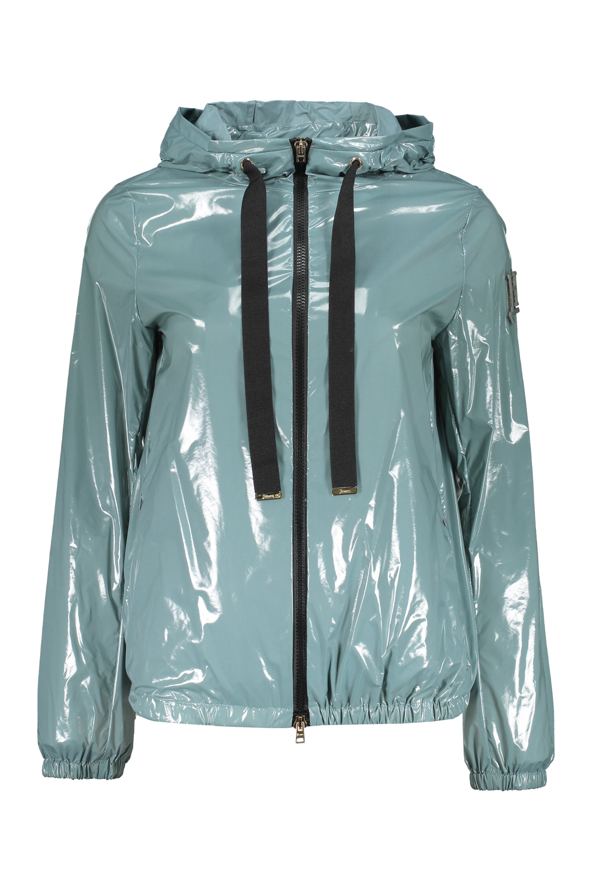 Technical fabric hooded jacket