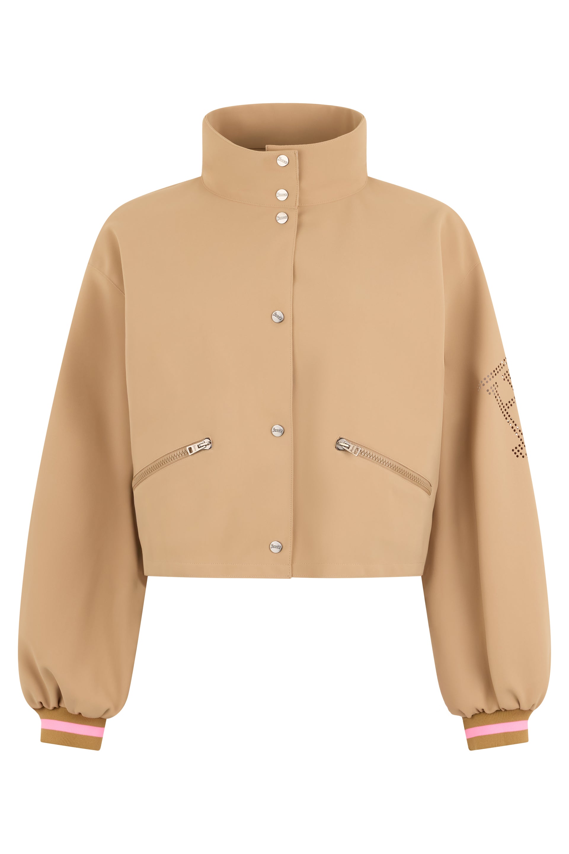 Cropped jacket with high collar